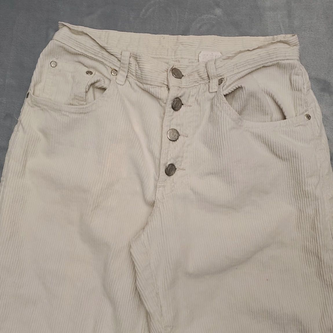 Vintage VINTAGE Be Bop Pants Juniors 7 Cream Wide Wale Corduroy Relaxed Baggy 90s Women Size 28" / US 6 / IT 42 - 5 Thumbnail