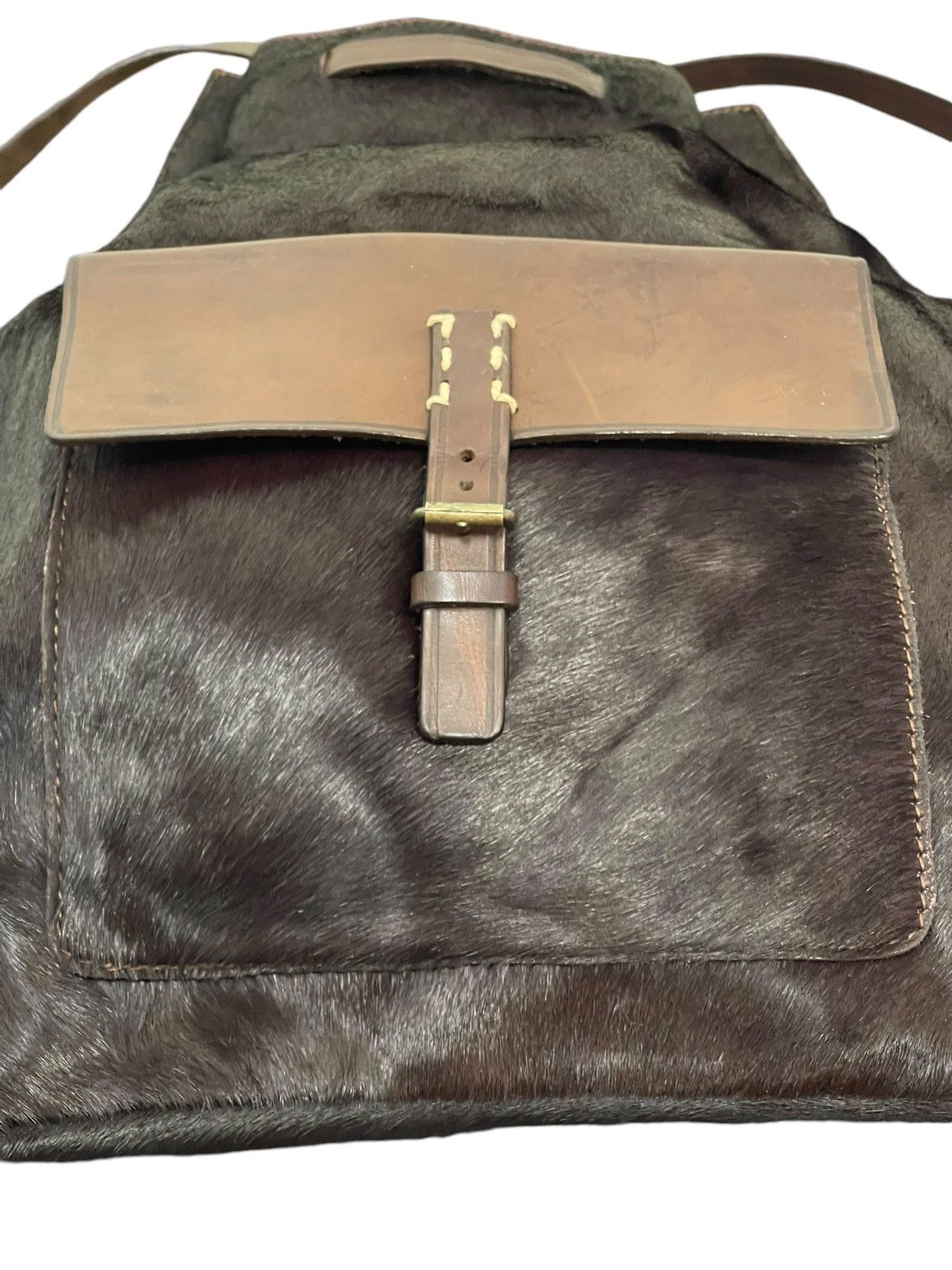 Genuine Leather Calf Hair Leather Re Creation Backpack Bag 5🟩 Size ONE SIZE - 8 Thumbnail