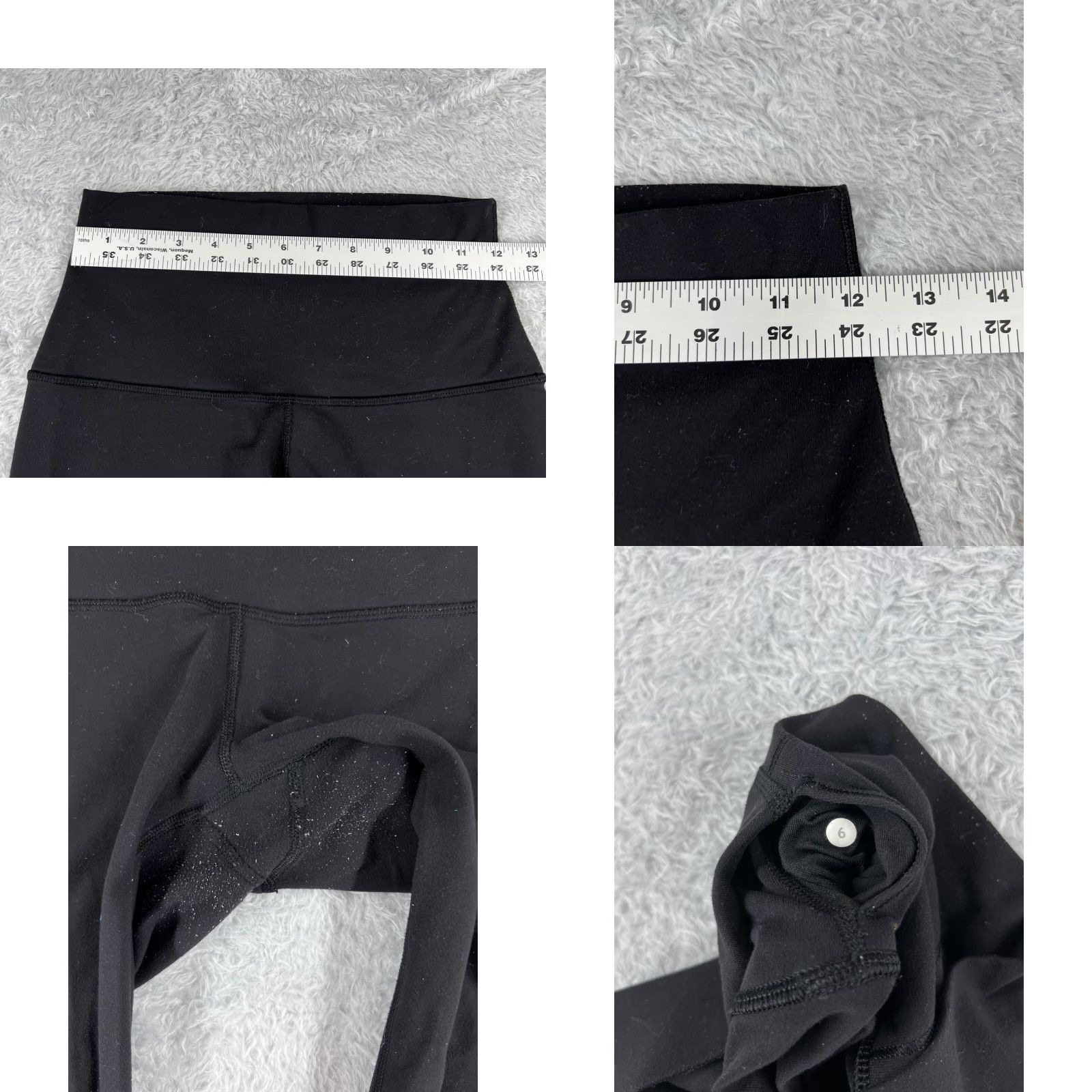 Lululemon Wunder Under Crop Yoga Pants Womens Size 6 Black High Rise Stretch Workout Activewear