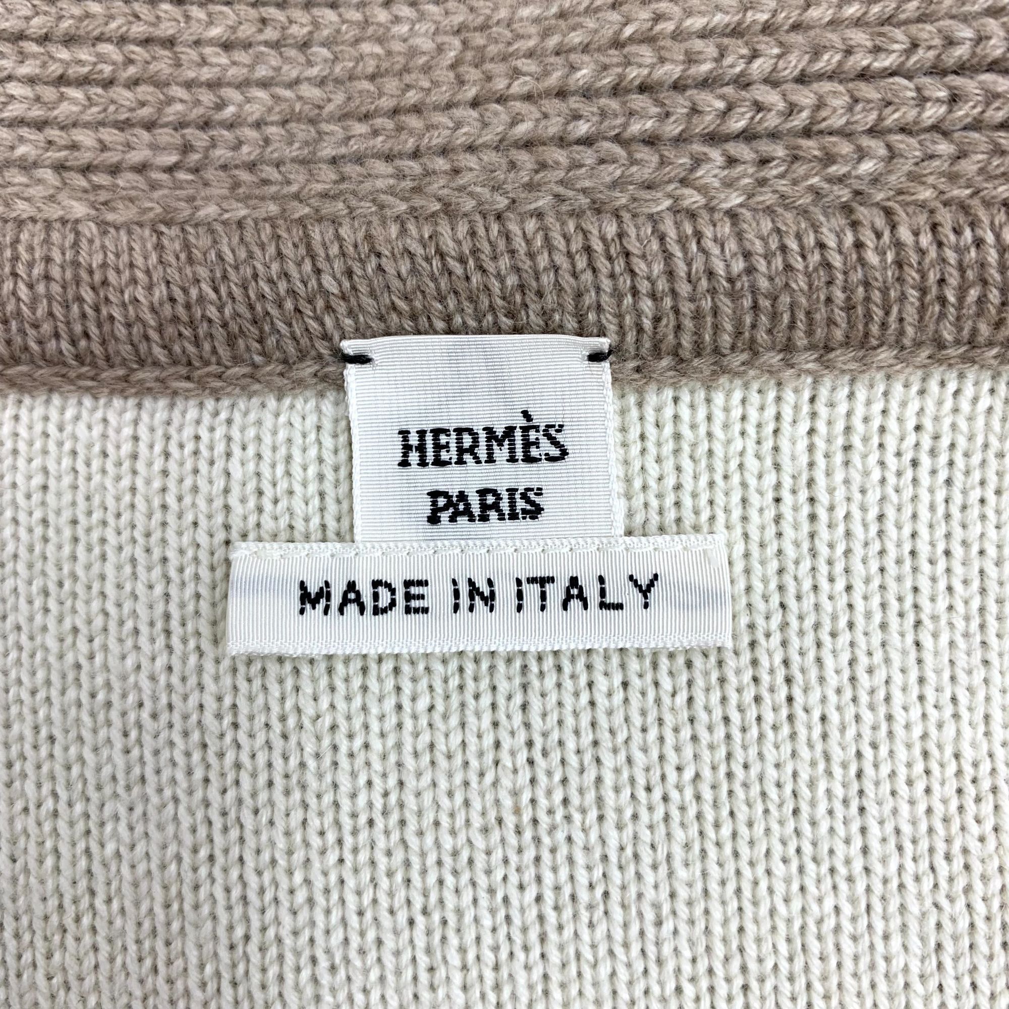 Hermes Hermès Paris Two-Tone Cashmere Open Front Knitted Cardigan C Size XS / US 0-2 / IT 36-38 - 2 Thumbnail