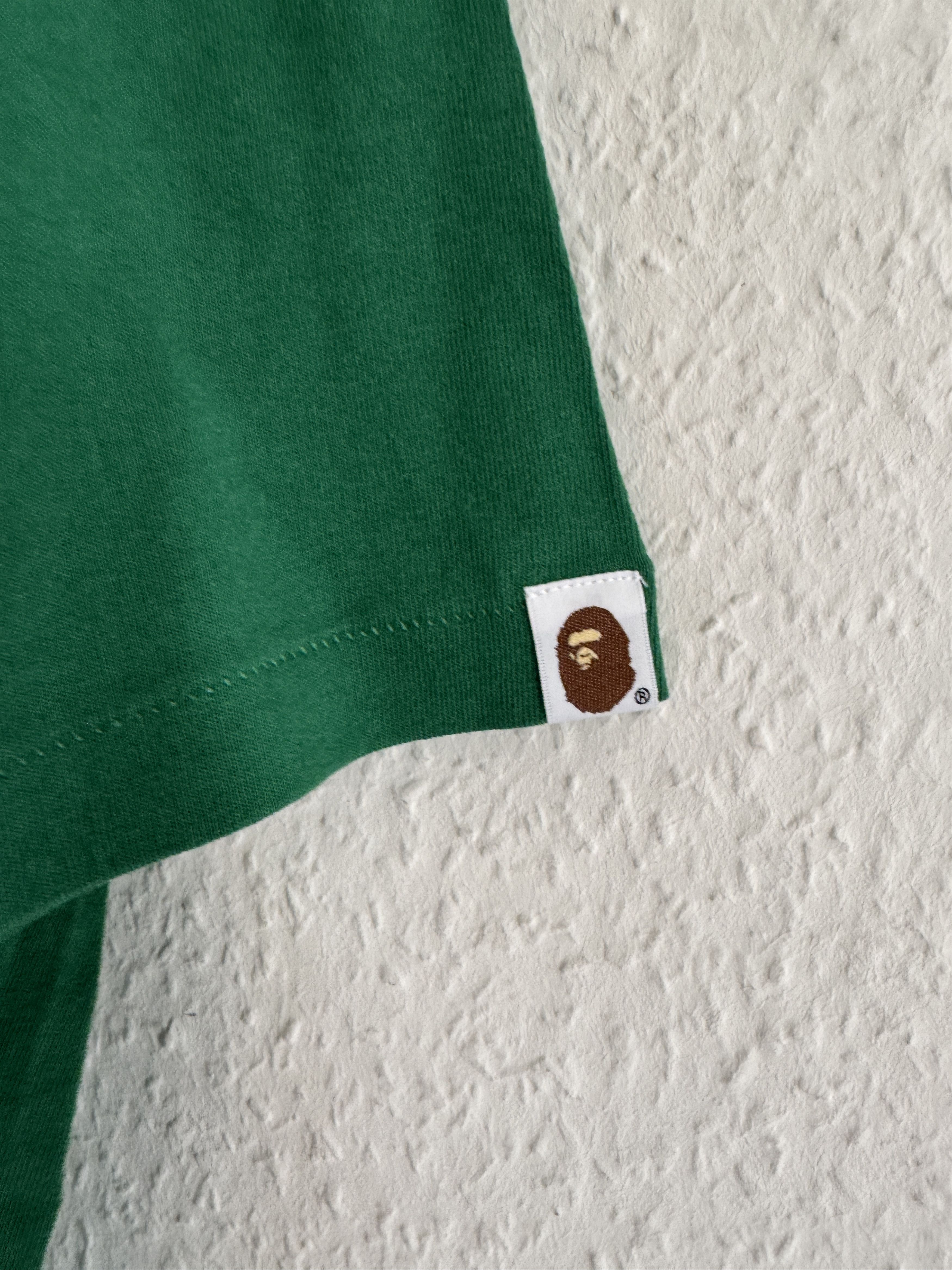 Bape Green Shark One Point Tee Size US XXL / EU 58 / 5 - 3 Thumbnail
