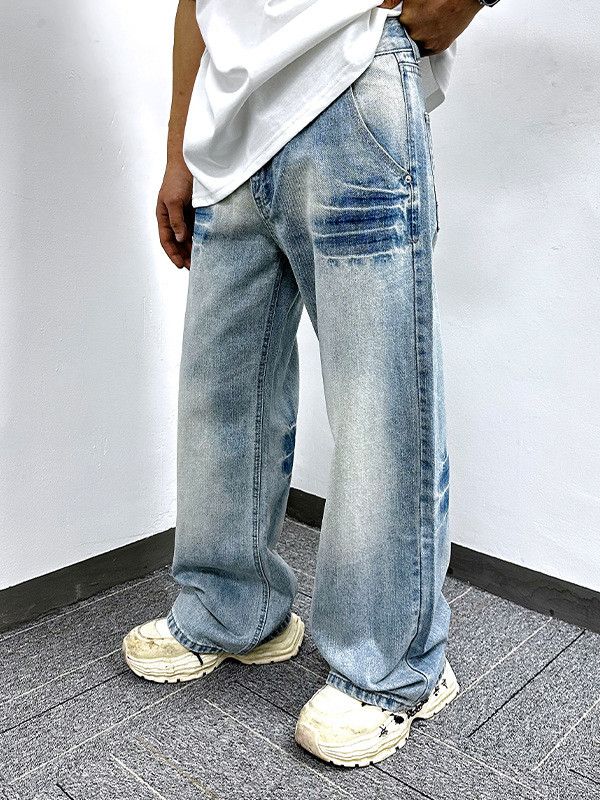 Vintage Vintage distressed washed straight leg simple casual jeans Size US 32 / EU 48 - 1 Thumbnail