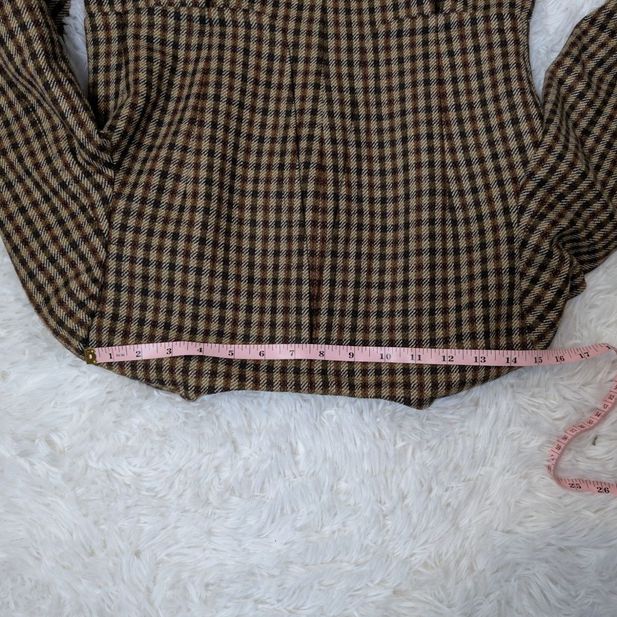 Other Vintage Talbots Wool Plaid Jacket Blazer Petite 4P Brown 90s Size S / US 4 / IT 40 - 10 Thumbnail