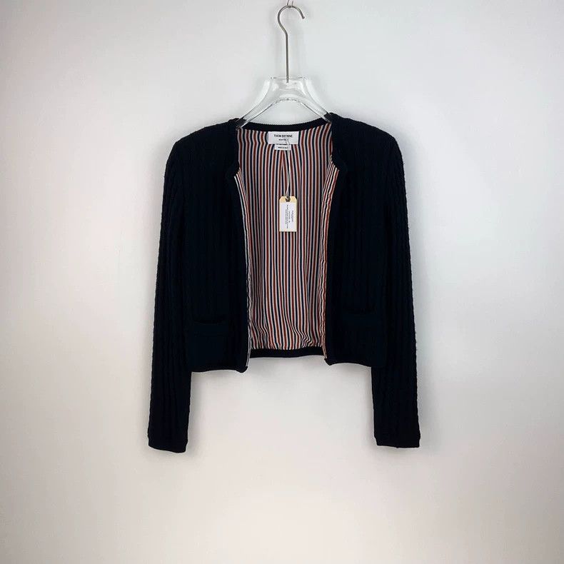 Thom Browne Thom Browne Size 40Black Blue Classic logo twist no button Size US XXS / EU 40 - 3 Thumbnail