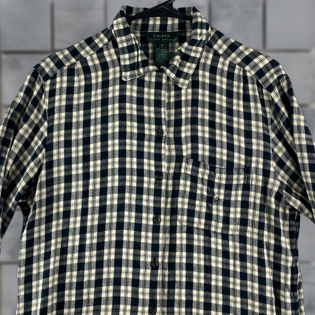 Ralph Lauren Lauren Ralph Lauren Button-Up Shirt 10 Multicolor Plaid Long Sleeve RL Womens Size L / US 10 / IT 46 - 1 Thumbnail