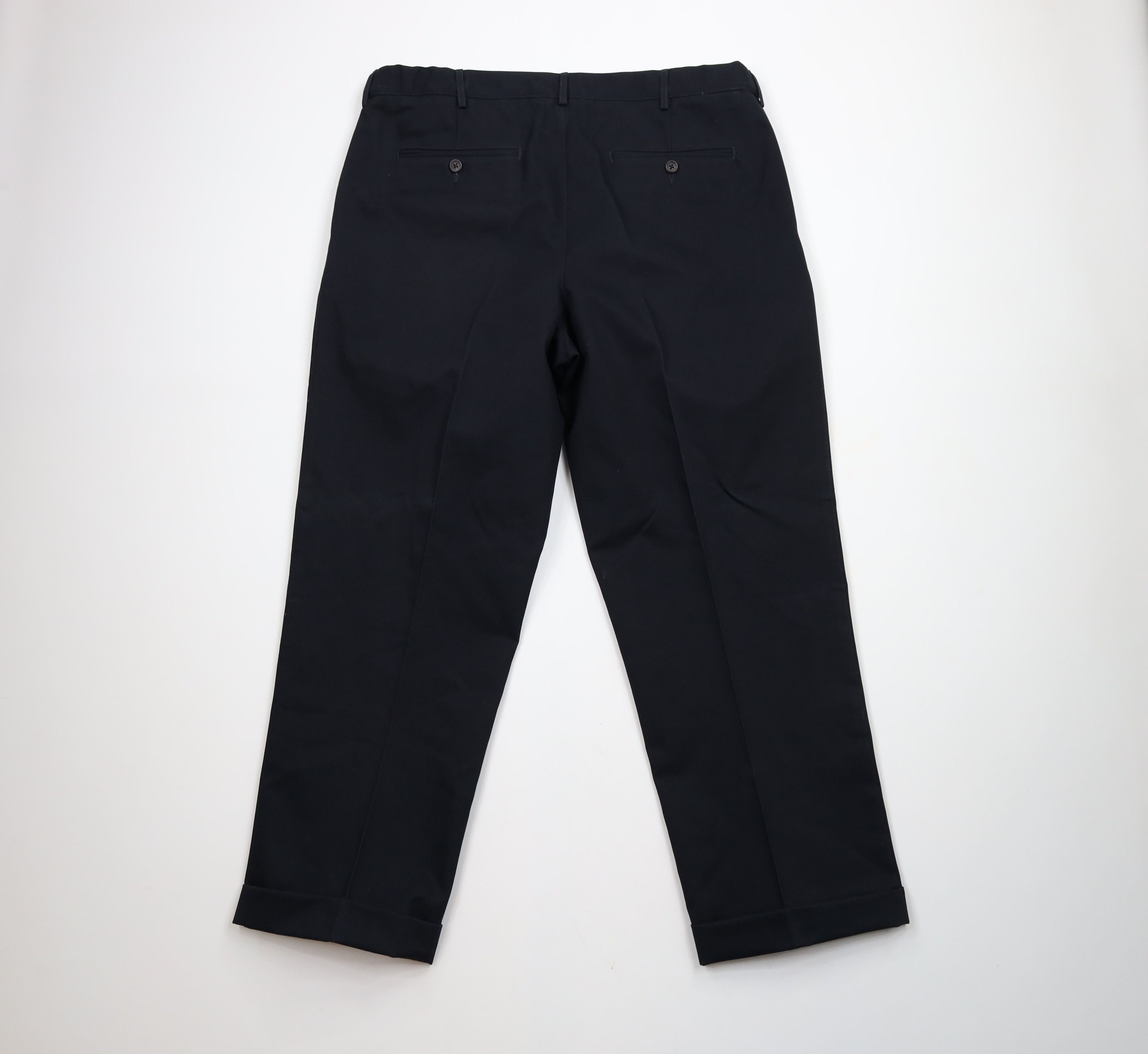 Lands' End × Vintage Vintage 90s Lands End Cotton Pleated Cuffed Chino Pants Size US 38 / EU 54 - 8 Thumbnail