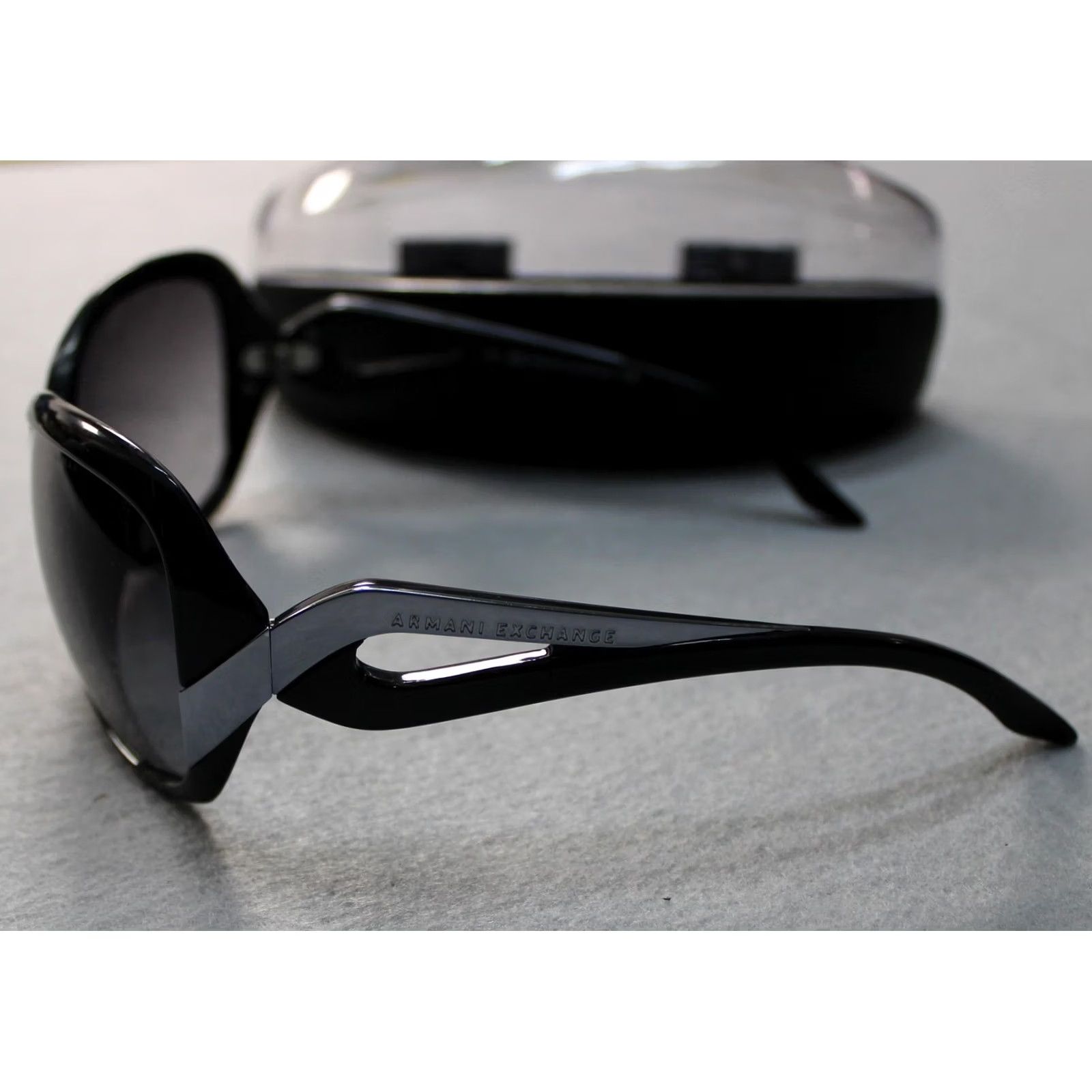 Armani Exchange VINTAGE Armani Exchange Sunglasses Womens Black Oversized Butterfly 54-18 Case Size ONE SIZE - 6 Thumbnail