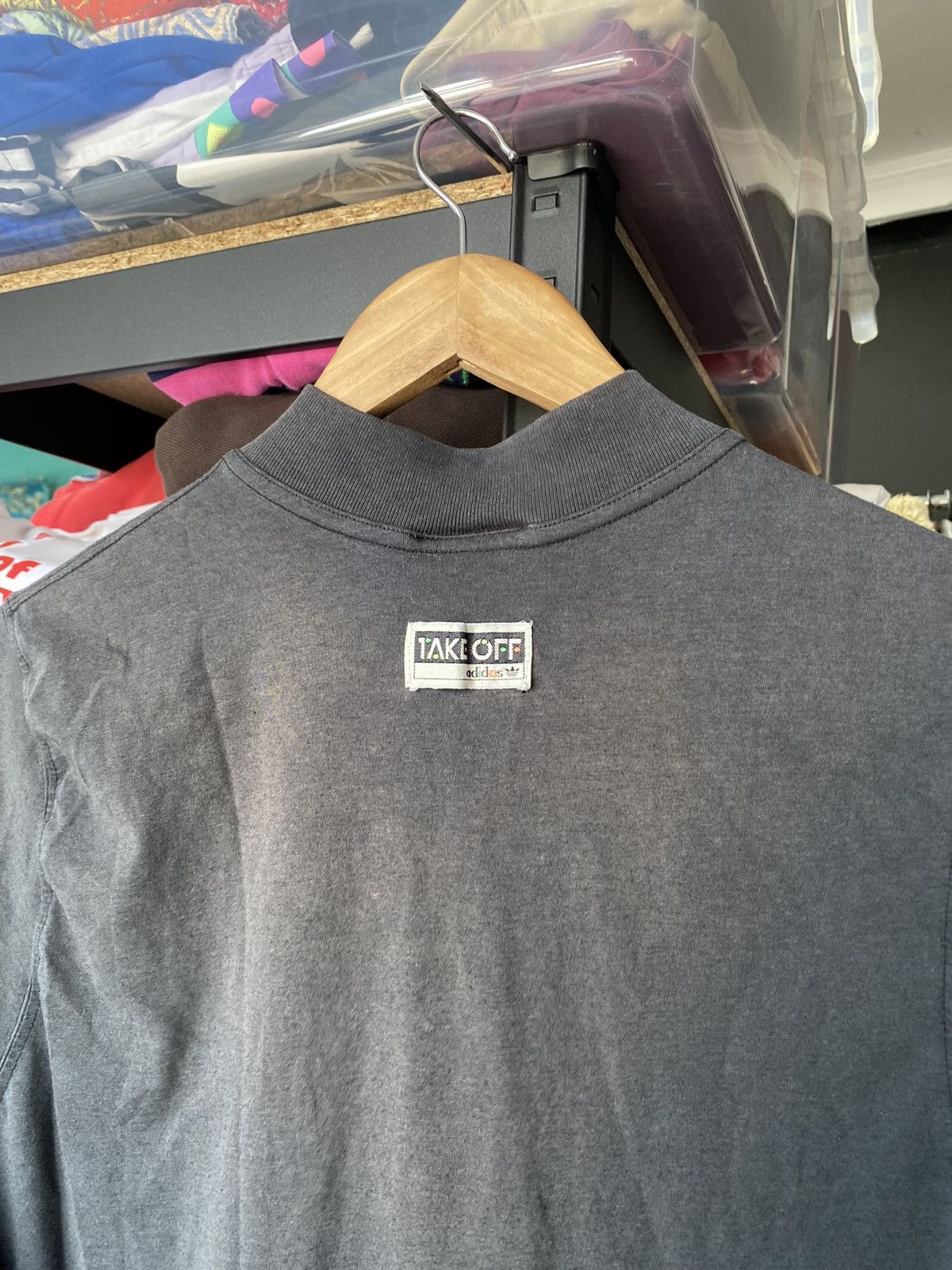 Adidas × Vintage 90s Adidas Take Off Telephone Logo Black VNTG T Shirt Mens Size US L / EU 52-54 / 3 - 9 Thumbnail