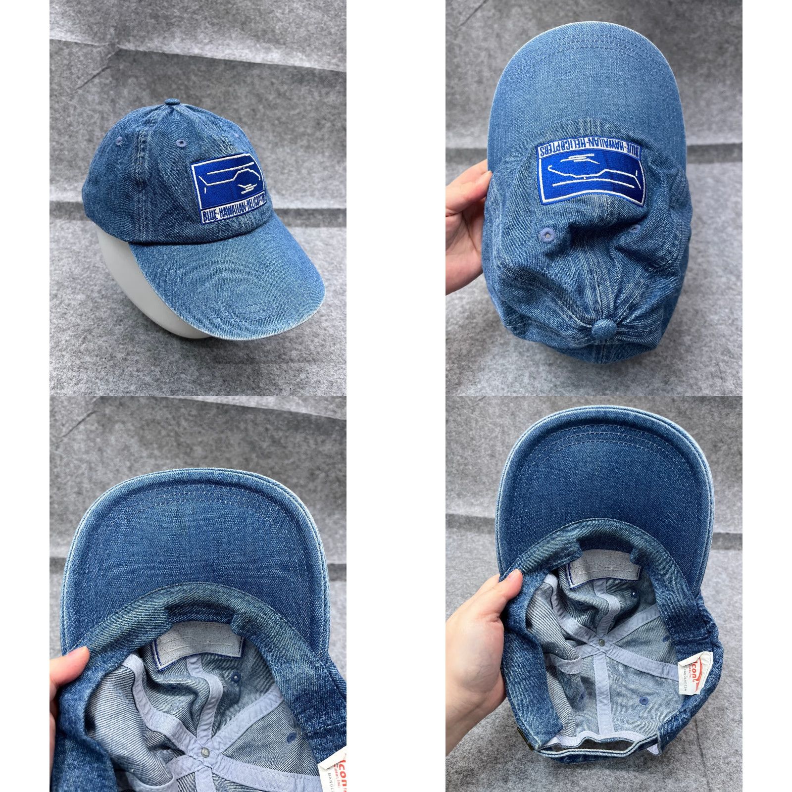 Vintage Vintage Falcon Headwear Hawaiian Shirt Cap Adult One Size Denim Cotton Beach Travel Mens Size ONE SIZE - 8 Thumbnail
