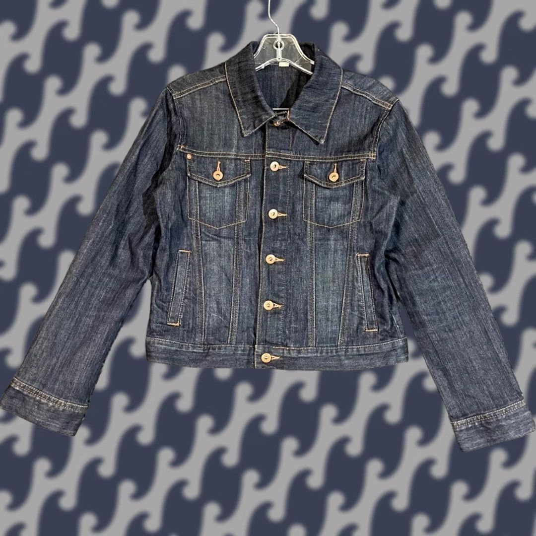 Wrangler Wrangler Denim Jacket Women's Small Dark Wash Jean Button Up 1947 Western Style Size 28" / US 6 / IT 42 - 1 Thumbnail