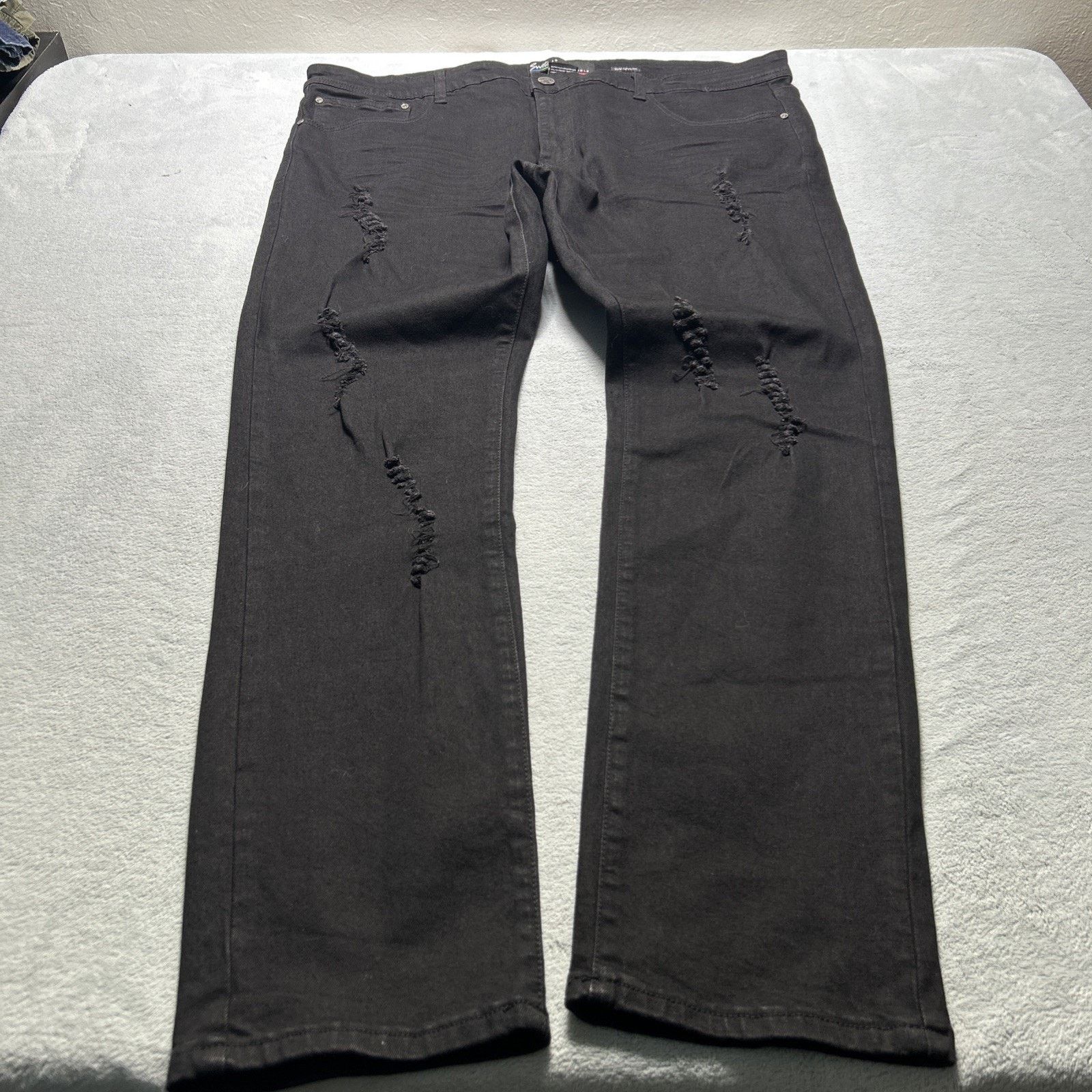 JNCO Relaxed Straight Leg Jeans Mens 44x32 Rips Loose Hamilton Size US 44 / EU 60 - 1 Thumbnail
