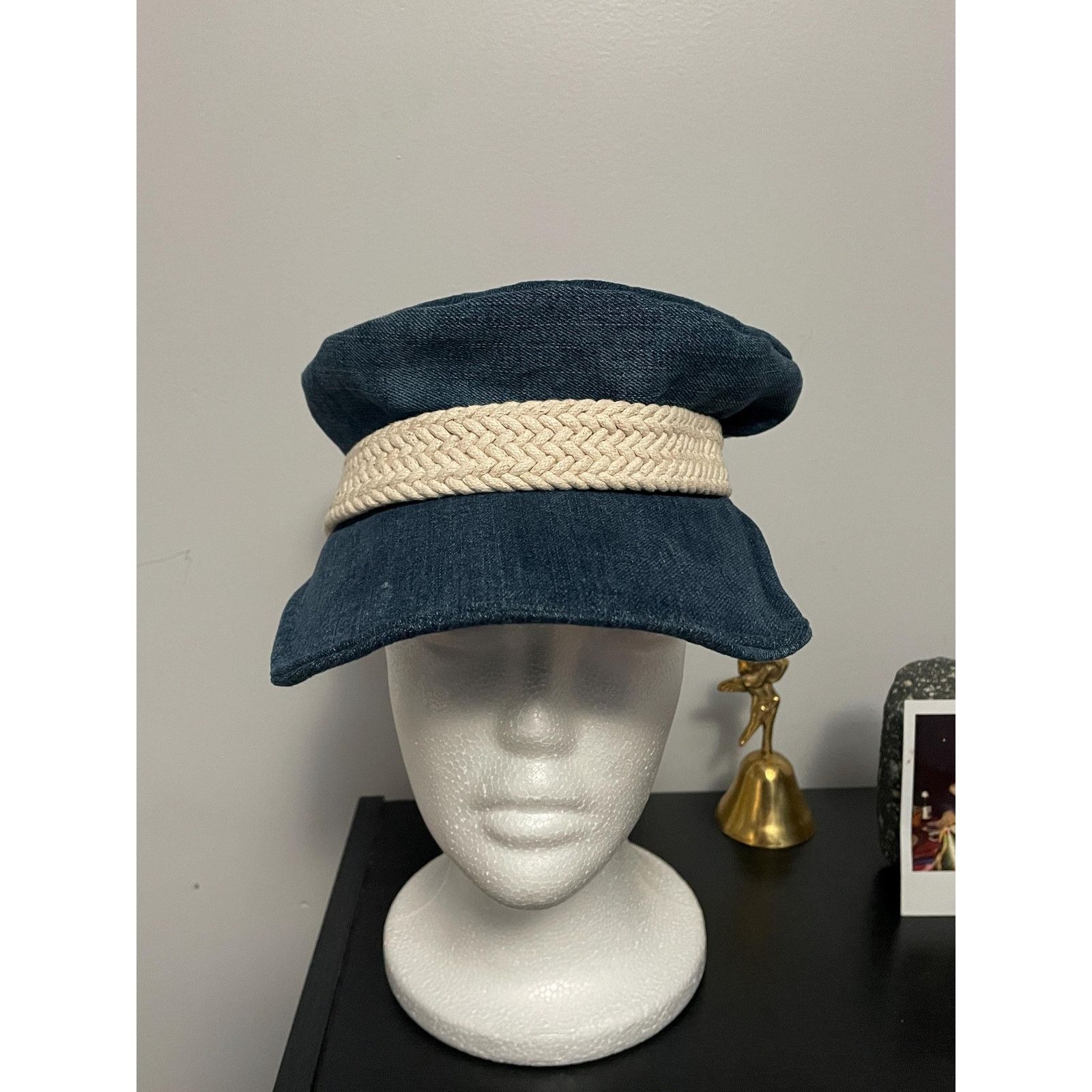 Other Handmade Denim Cap Small, Imperfect Artisan Piece, OOAK Size ONE SIZE - 9 Thumbnail