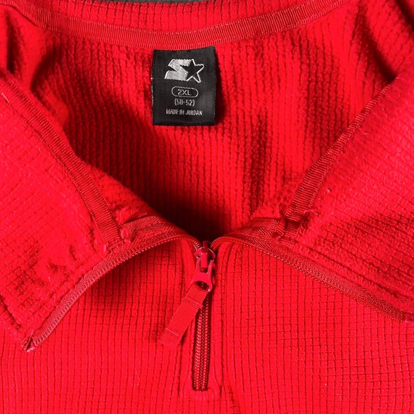 Starter Starter Sweatshirt Mens 2XL Red Thermal Quarter Zip Pullover Logo Knit Jordan Size US XXL / EU 58 / 5 - 4 Thumbnail