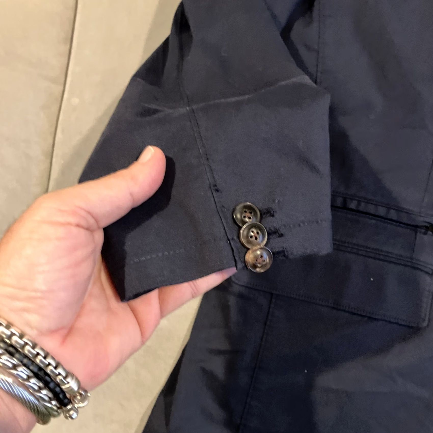 Faherty Faherty Reserve Blazer Navy Blue 2 Button - Men's XL Jacket Blazer Notch Lapel Single-Breasted Casual Business Travel Unstructured Solid Size 46R - 2 Thumbnail