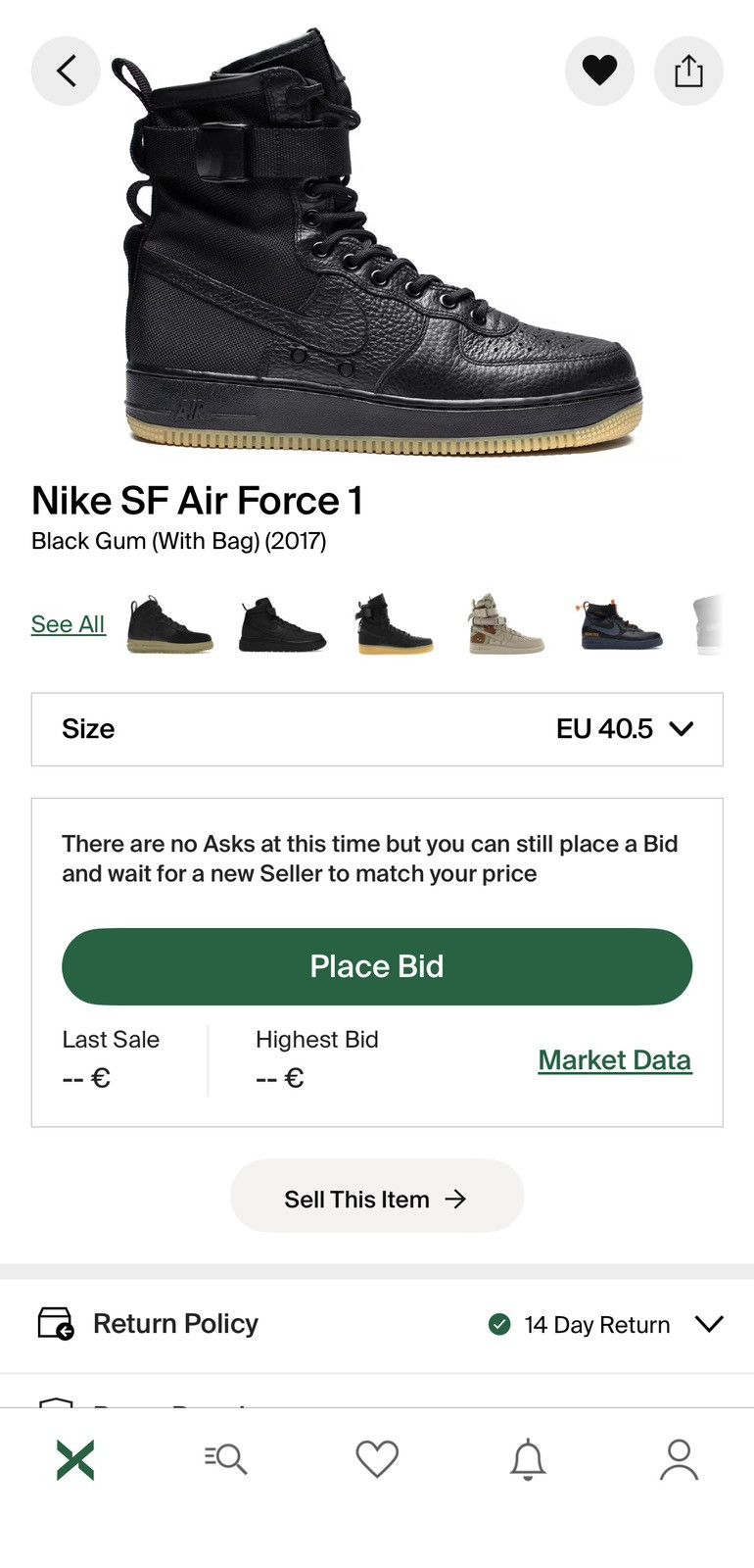 Nike Nike SF AF1 High Black Gum- with bag - Size 40.5 - NEW Size US 7.5 / EU 40-41 - 15 Thumbnail