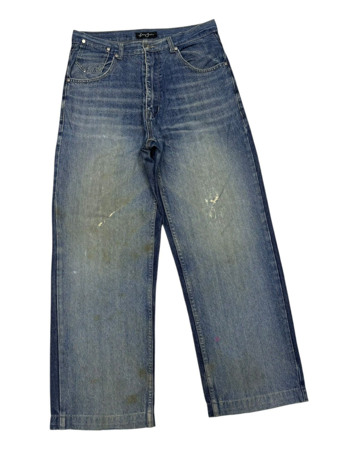 JNCO Vintage Sean John Baggy Jeans Distressed Denim Size US 32 / EU 48 - 3 Thumbnail