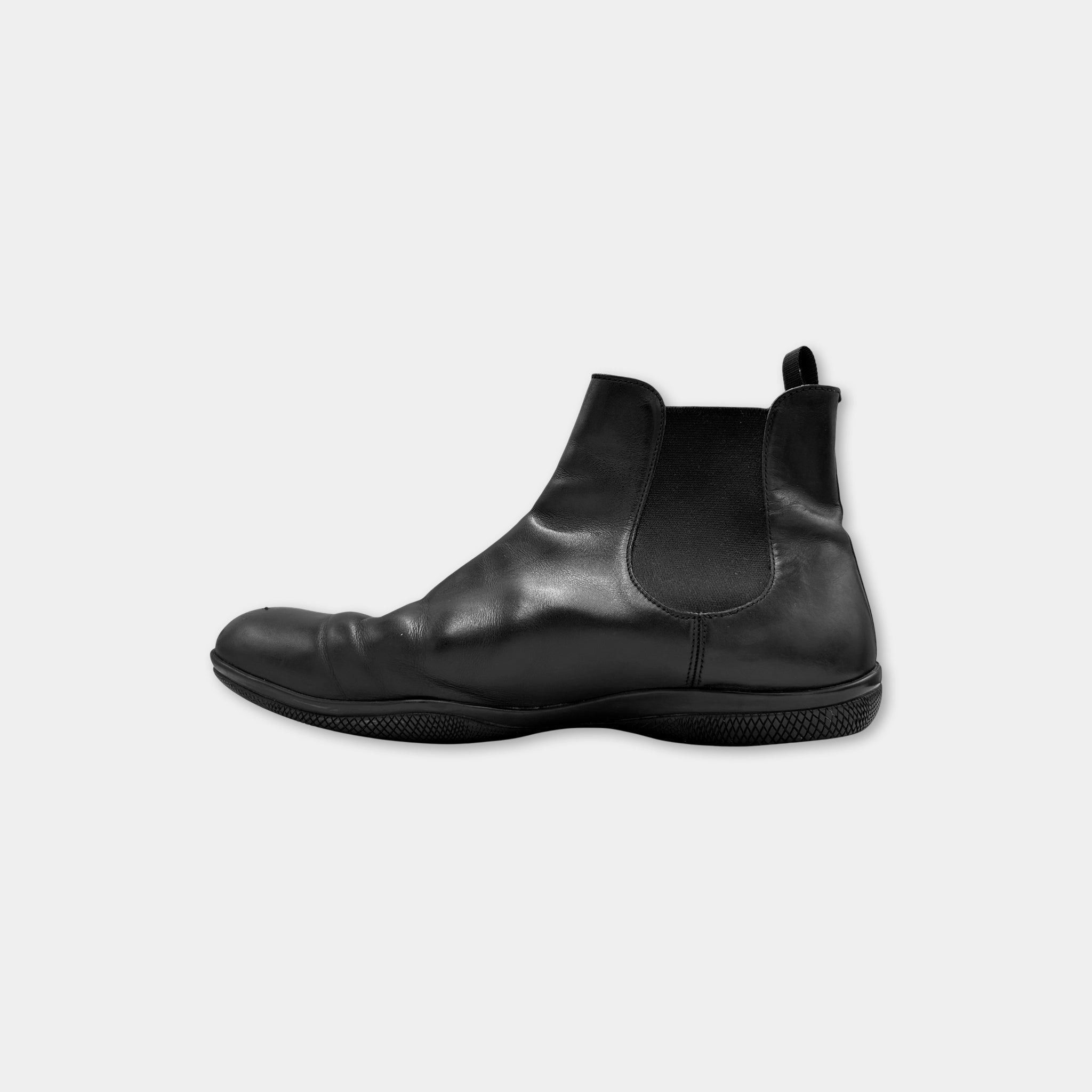 Prada Prada Laceless Black Leather Sneakers Size US 9 / EU 42 - 5 Thumbnail