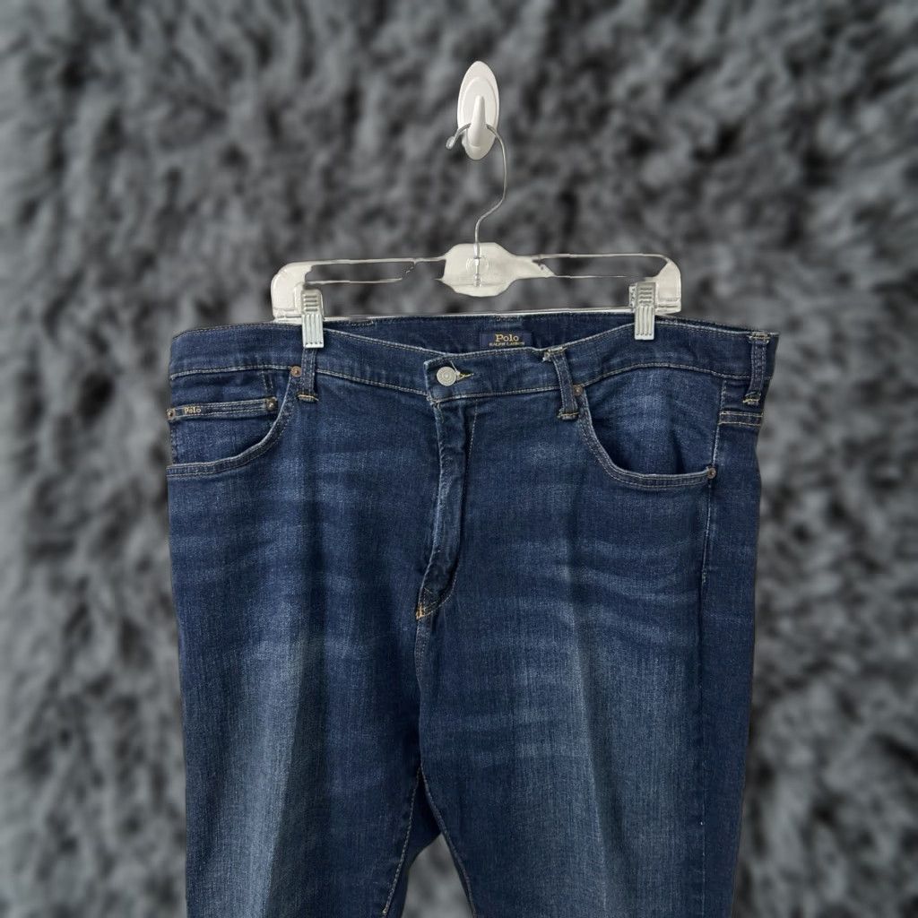 Polo Ralph Lauren VTG Polo Ralph Lauren Jeans Mens 42x32 Hampton Relaxed Straight Denim Blue 5-Pocket Logo Button Size US XL / EU 56 / 4 - 1 Thumbnail