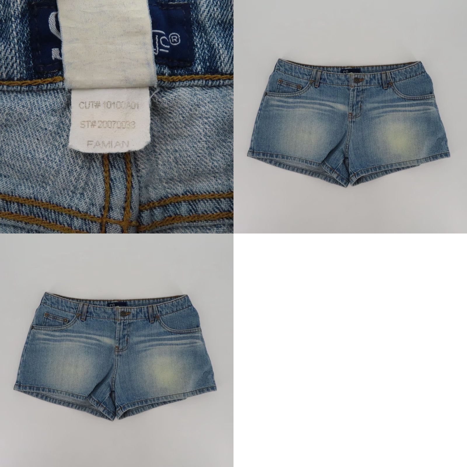 Denime VINTAGE SO Juniors 11 Denim Short Y2K Blue Whiskered Pockets Cotton Shorts Size 32" / US 10 / IT 46 - 8 Thumbnail