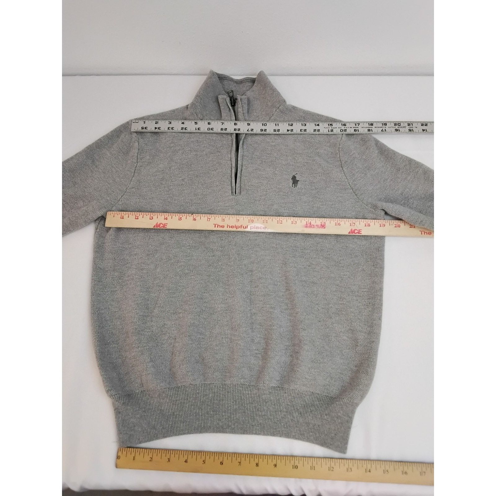 Polo Ralph Lauren Polo Ralph Lauren 1/4 Zip Men's L Gray Pima Cotton Waffle Size US L / EU 52-54 / 3 - 10 Thumbnail