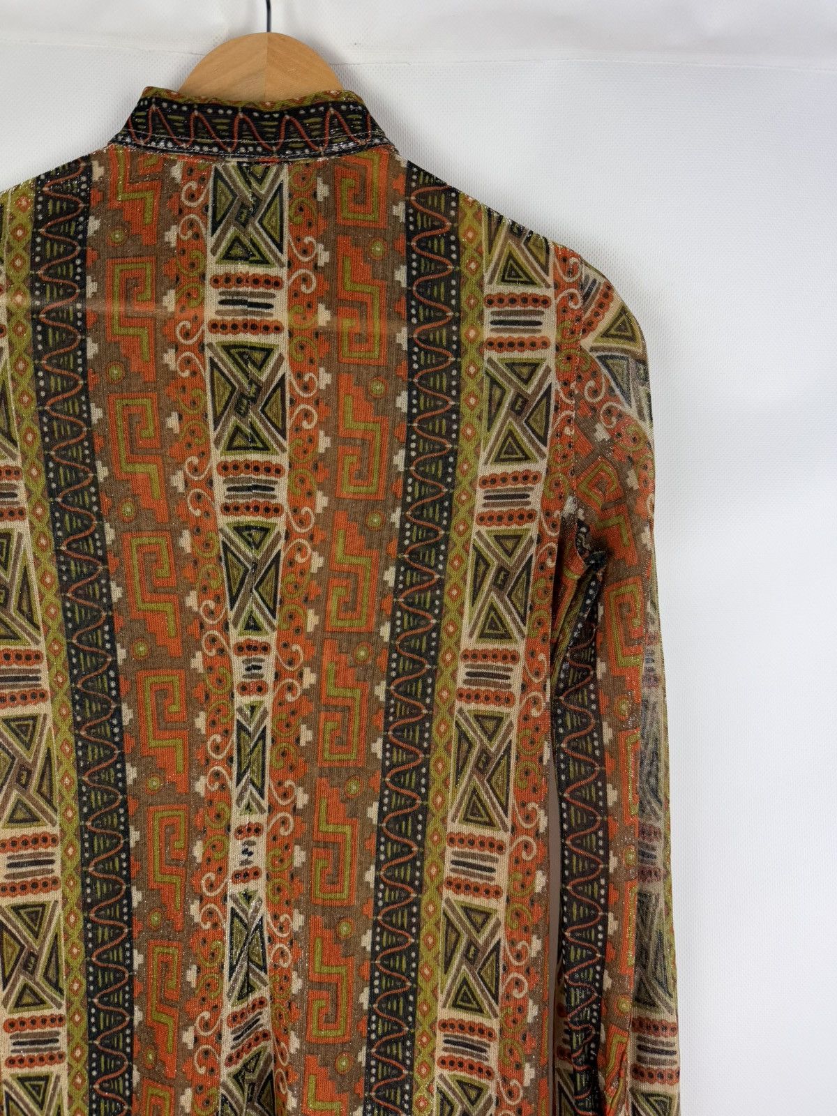 Celine Celine Vintage 70s Geometric Pattern L/S Button Up Shirt Size M / US 6-8 / IT 42-44 - 16 Thumbnail