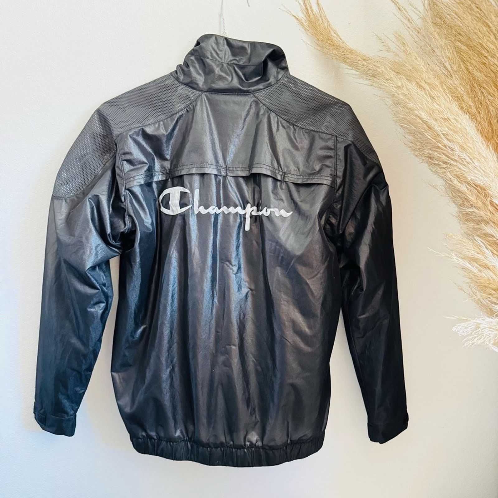 Champion CHAMPION Luxe Eco Black Half Zip Pockets Windbreaker Jacket Size S / US 4 / IT 40 - 6 Thumbnail