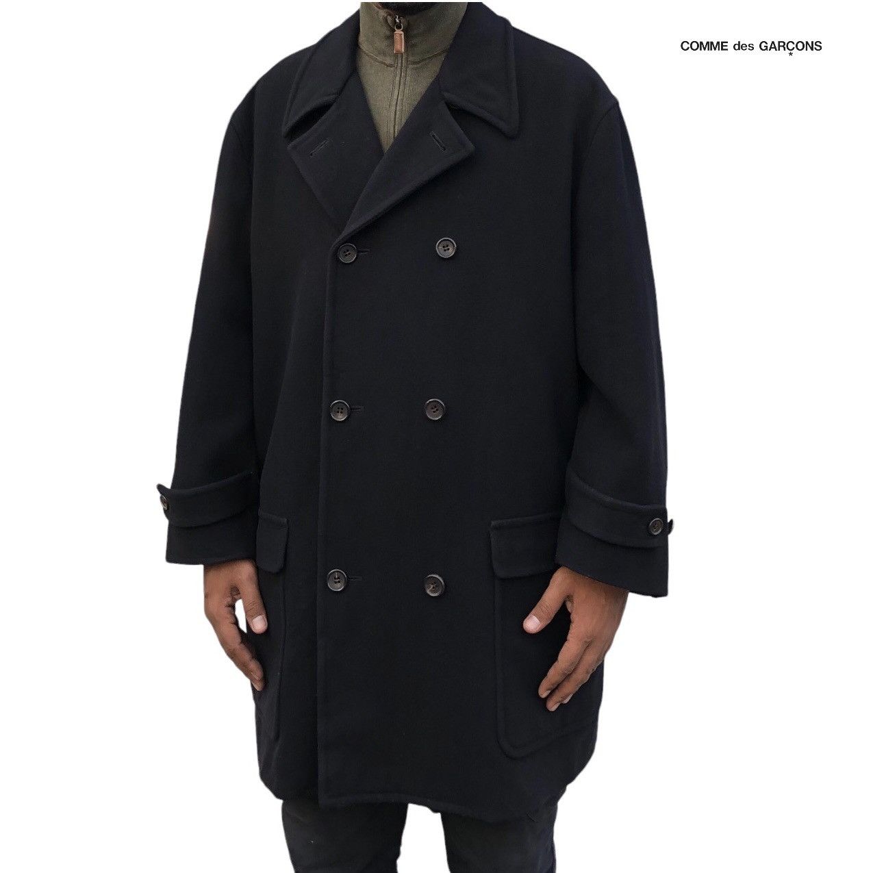 Comme des Garcons VTG 1988 COMME des GARÇONS Homme Long Peacoat Jacket Size US M / EU 48-50 / 2 - 2 Thumbnail