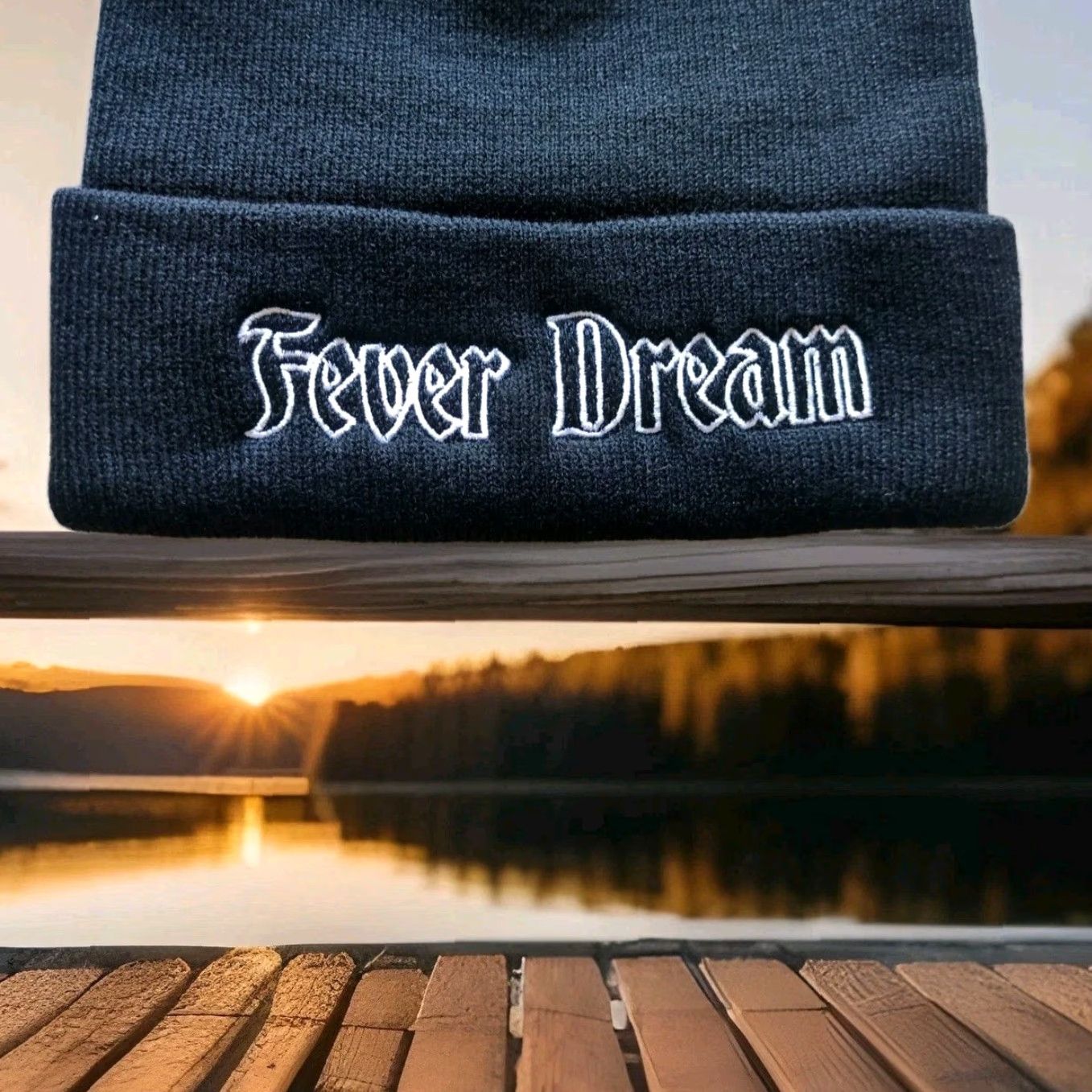 Canon CANNONS FEVER DREAM SONG BEANIE HAT EMBROIDERED ACRYLIC KNIT BLACK ONE SIZE UNISEX ADULTS STRETCH THERMAL WINDPROOF COLLEGE ART BOHO CITY MUSIC Size ONE SIZE - 2 Thumbnail