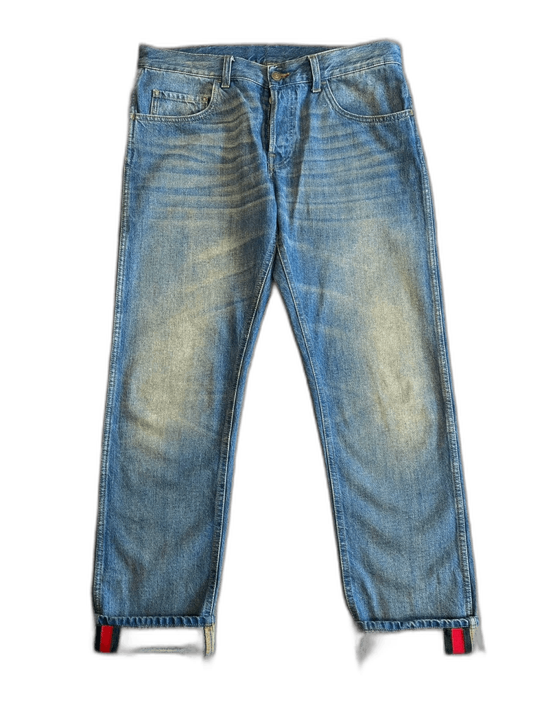 Gucci Gucci Men's Striped Denim Pants Size 36-yf Size US 36 / EU 52 - 1 Thumbnail