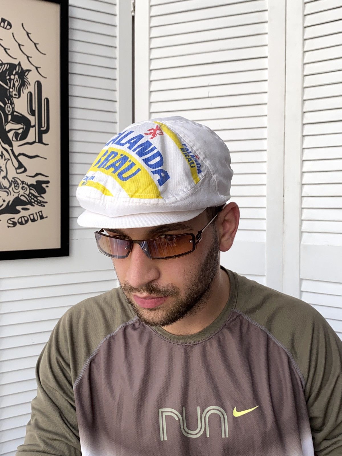 Vintage Vintage 80s Calanda Brau Beer Cycling Cap Hat Switzerland Size ONE SIZE - 14 Thumbnail