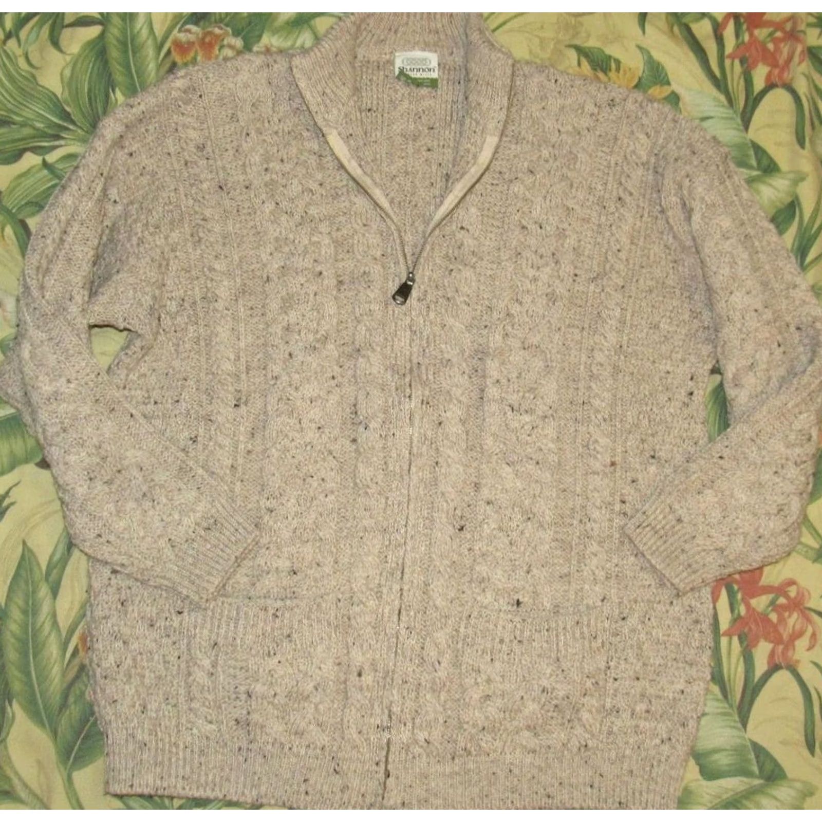 Vintage SHANNON Woolen Mills Oatmeal Cableknit Full Zip Ireland Sweater XL Mens Regular Size XL Oatmeal Size US XL / EU 56 / 4 - 2 Thumbnail