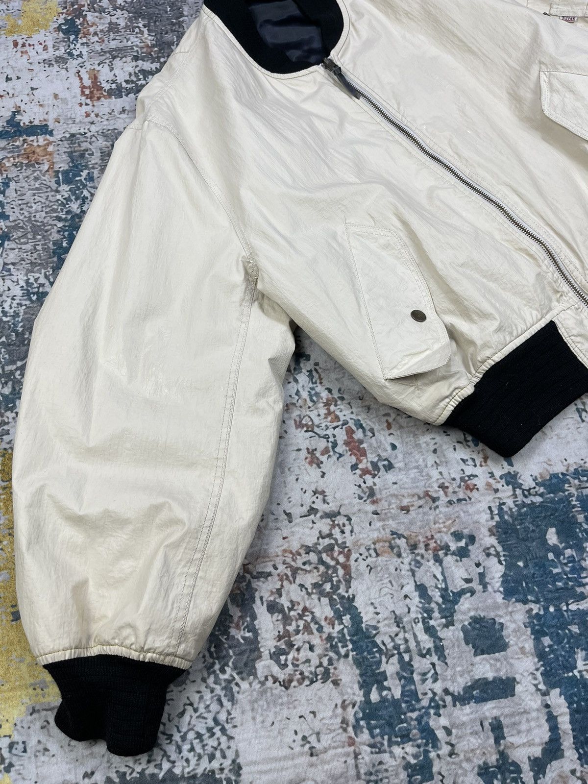 Vintage Vintage Spats White Poly Plastic Reversible Bombers Size US M / EU 48-50 / 2 - 3 Thumbnail