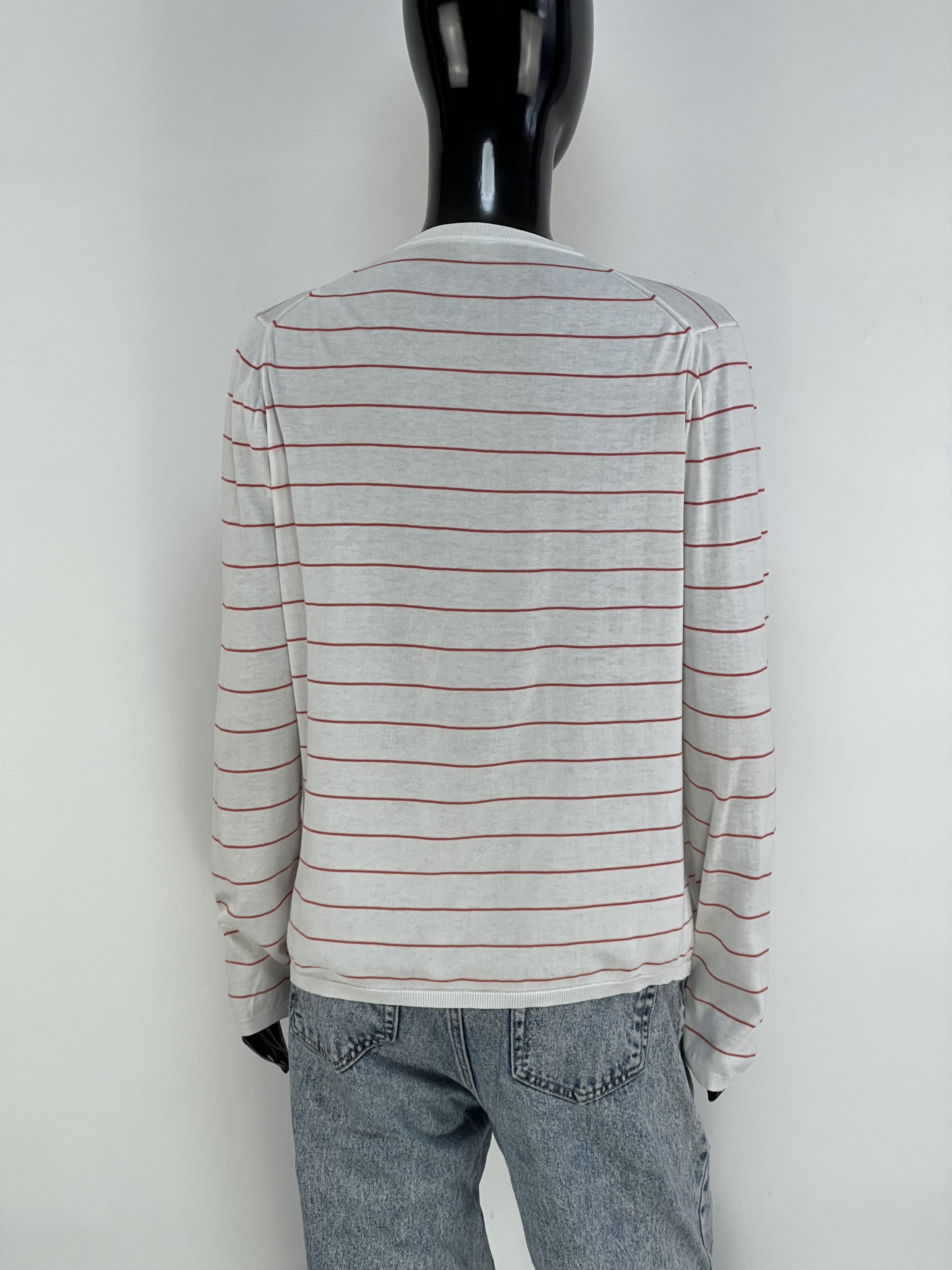 Malo Malo 100% Cotton Striped Crew Neck Cardigan Size IT 46 Size L / US 10 / IT 46 - 3 Thumbnail