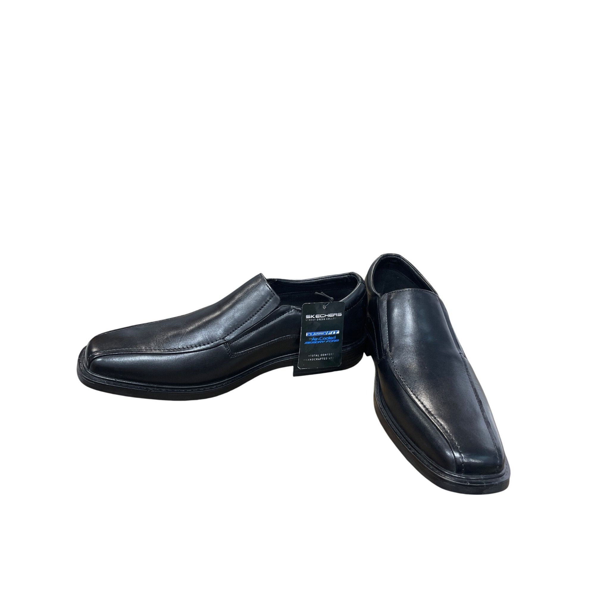 SKECHERS Skechers Classic fit Mens Black Leather Slip Loafers Sz 12 S Size US 12 / EU 45 - 2 Thumbnail