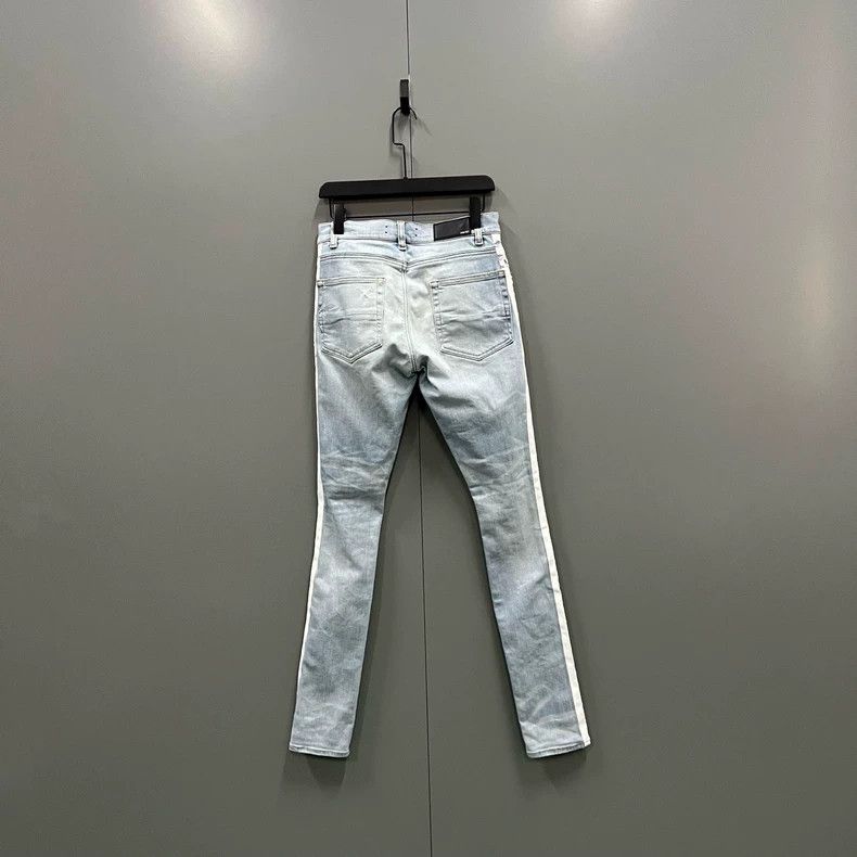 Amiri Amiri Distressed effect side-striped denim pants Size US 30 / EU 46 - 4 Thumbnail