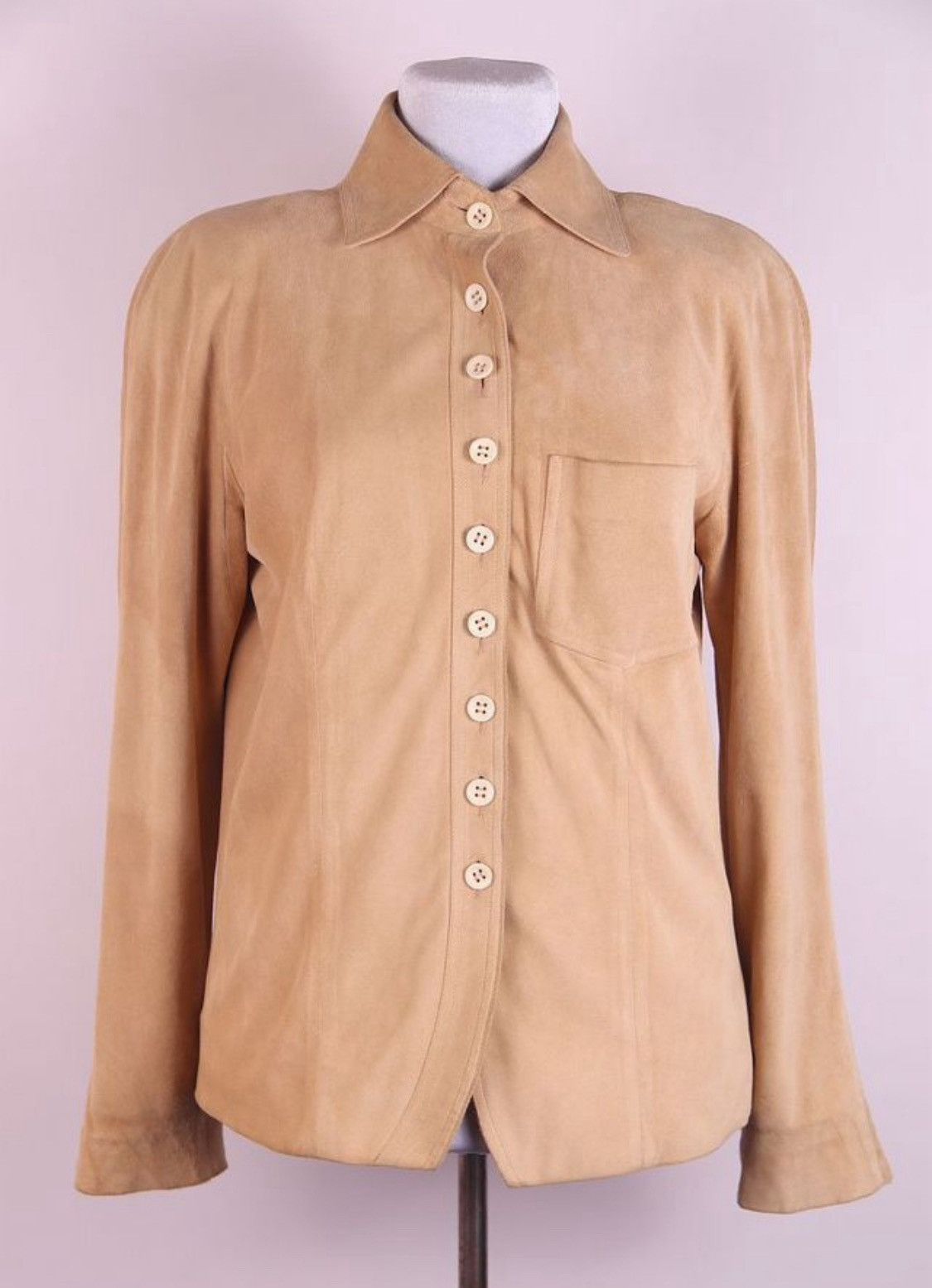 Dior Christian Dior Galliano 2000 Suede Leather Button Shirt Size M / US 6-8 / IT 42-44 - 1 Thumbnail