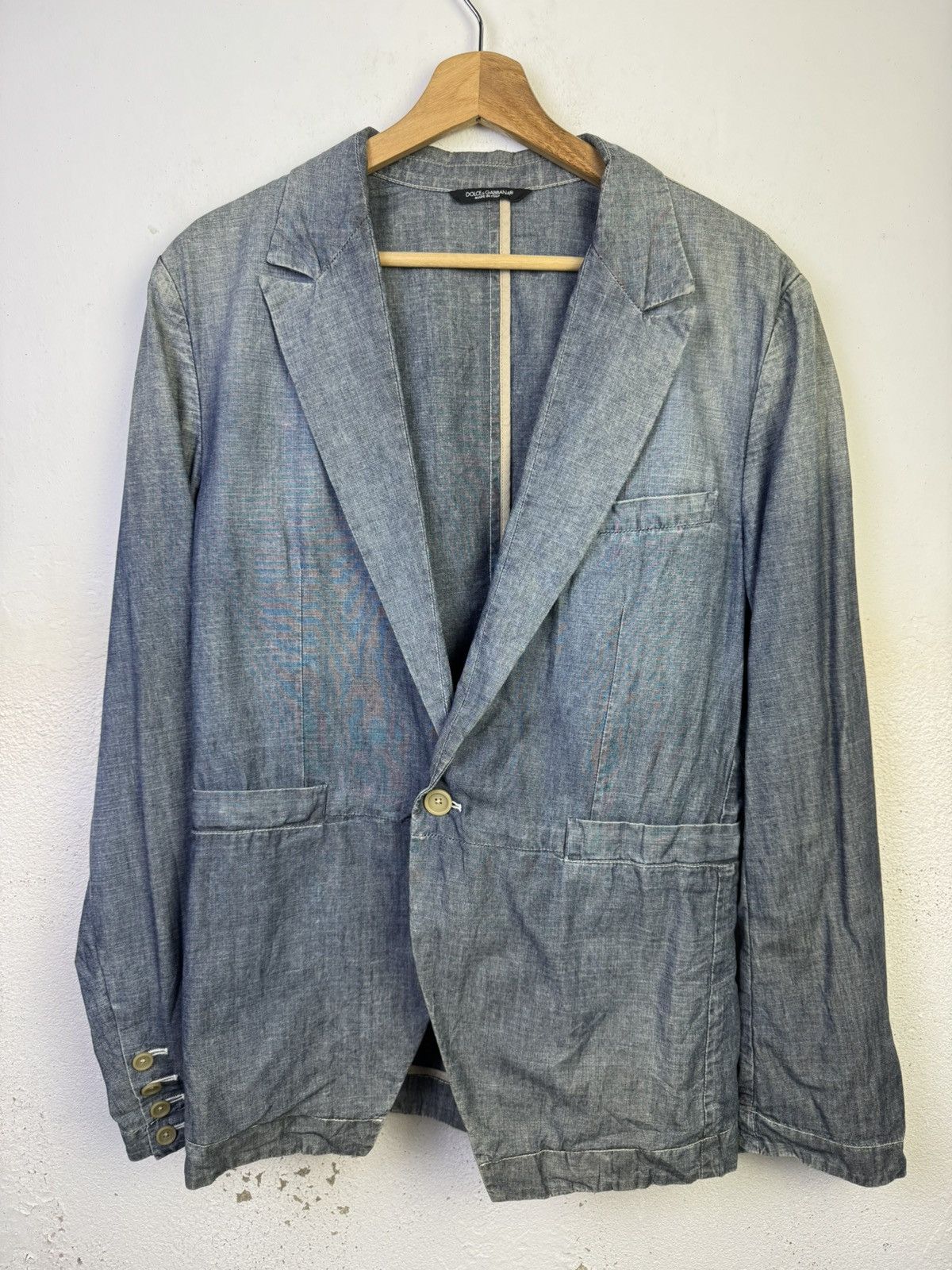 Dolce & Gabbana Dolce & Gabbana light blue chambray blazer Size 48R - 1 Thumbnail