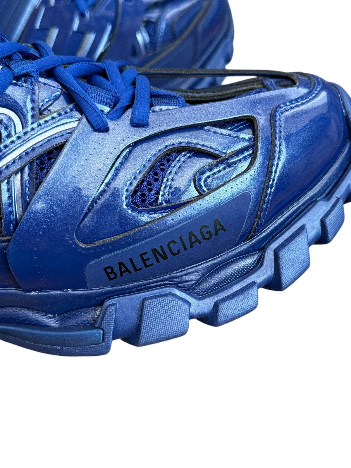 Balenciaga Metallic Blue Track Runner Sneaker Size US 7 / EU 40 - 8 Thumbnail