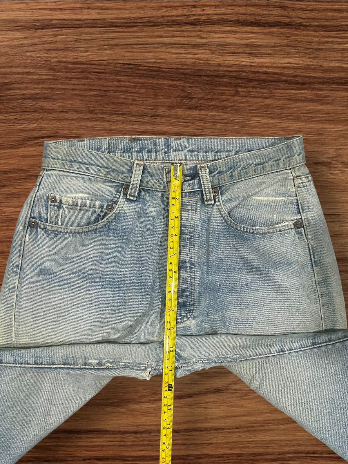 Levi's × Levi's Vintage Clothing × Vintage Vintage 80s Levi’s 501 Button Fly Blue Washed Trashed Jeans Size US 28 / EU 44 - 21 Thumbnail