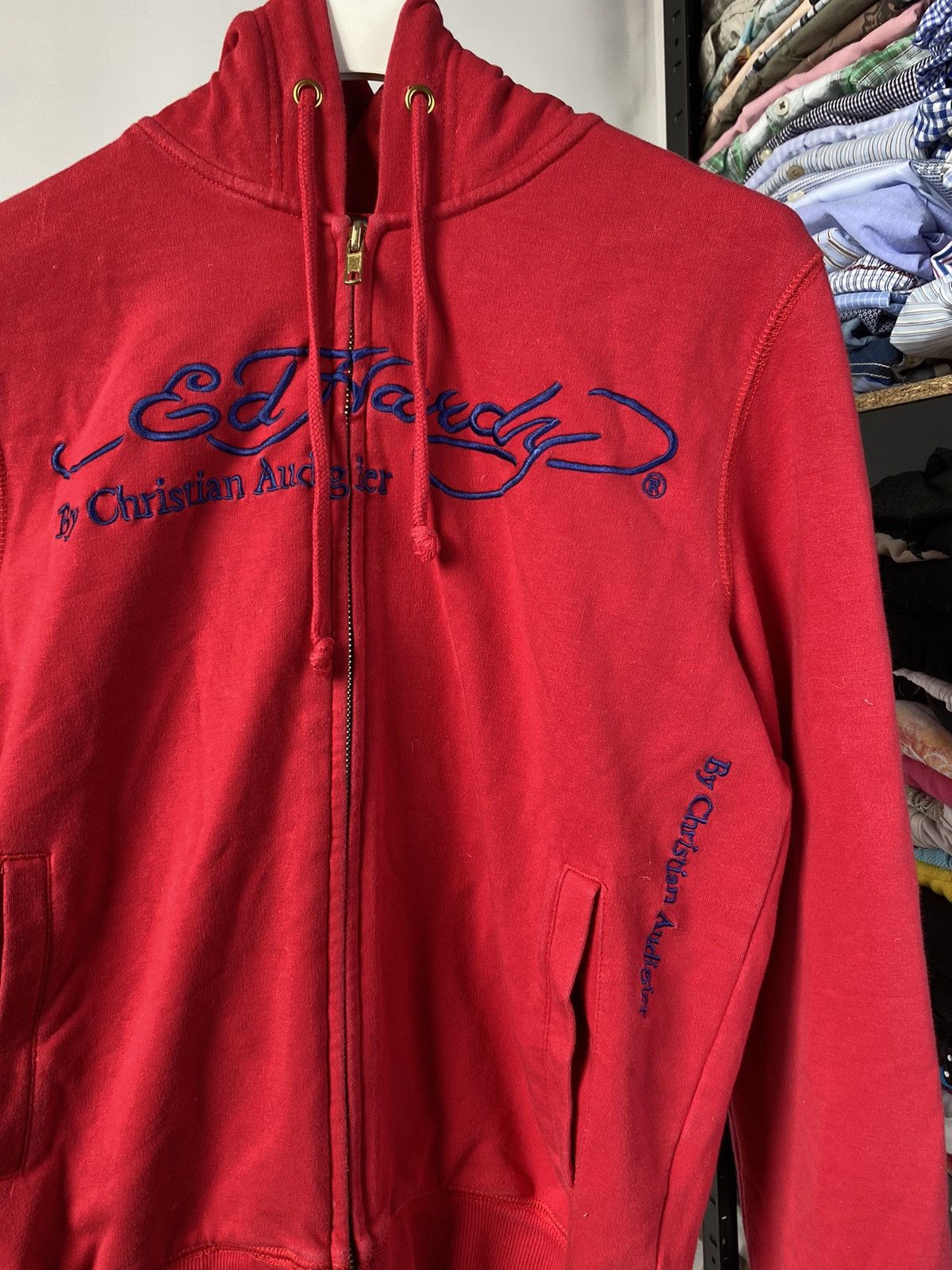 Ed Hardy 🔥Ed Hardy Gothic Tribal Avant Garde Red Hoodie Small wom Size S / US 4 / IT 40 - 3 Thumbnail