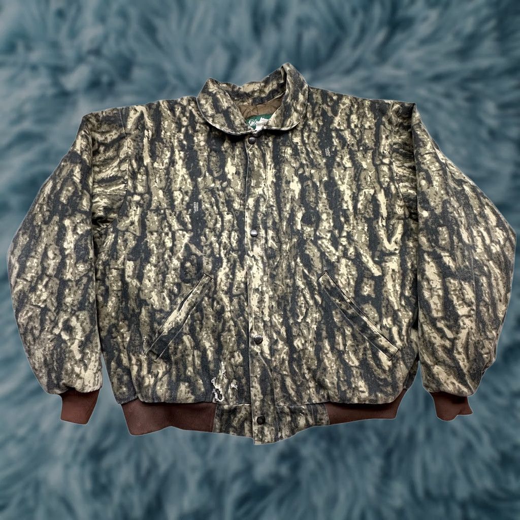 Vintage VINTAGE Gander Mountain Timber Ghost Camouflage Bomber Jacket Mens Large Snap Green 90s Size US L / EU 52-54 / 3 - 1 Thumbnail