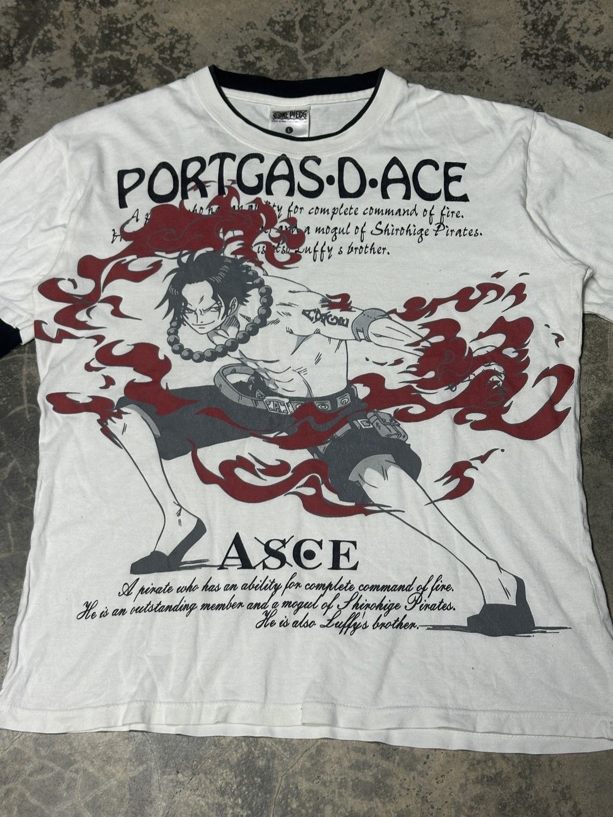 Anime × One Piece × Vintage Vintage Y2k One Piece Portgas D.Ace Tshirt Size US L / EU 52-54 / 3 - 4 Thumbnail