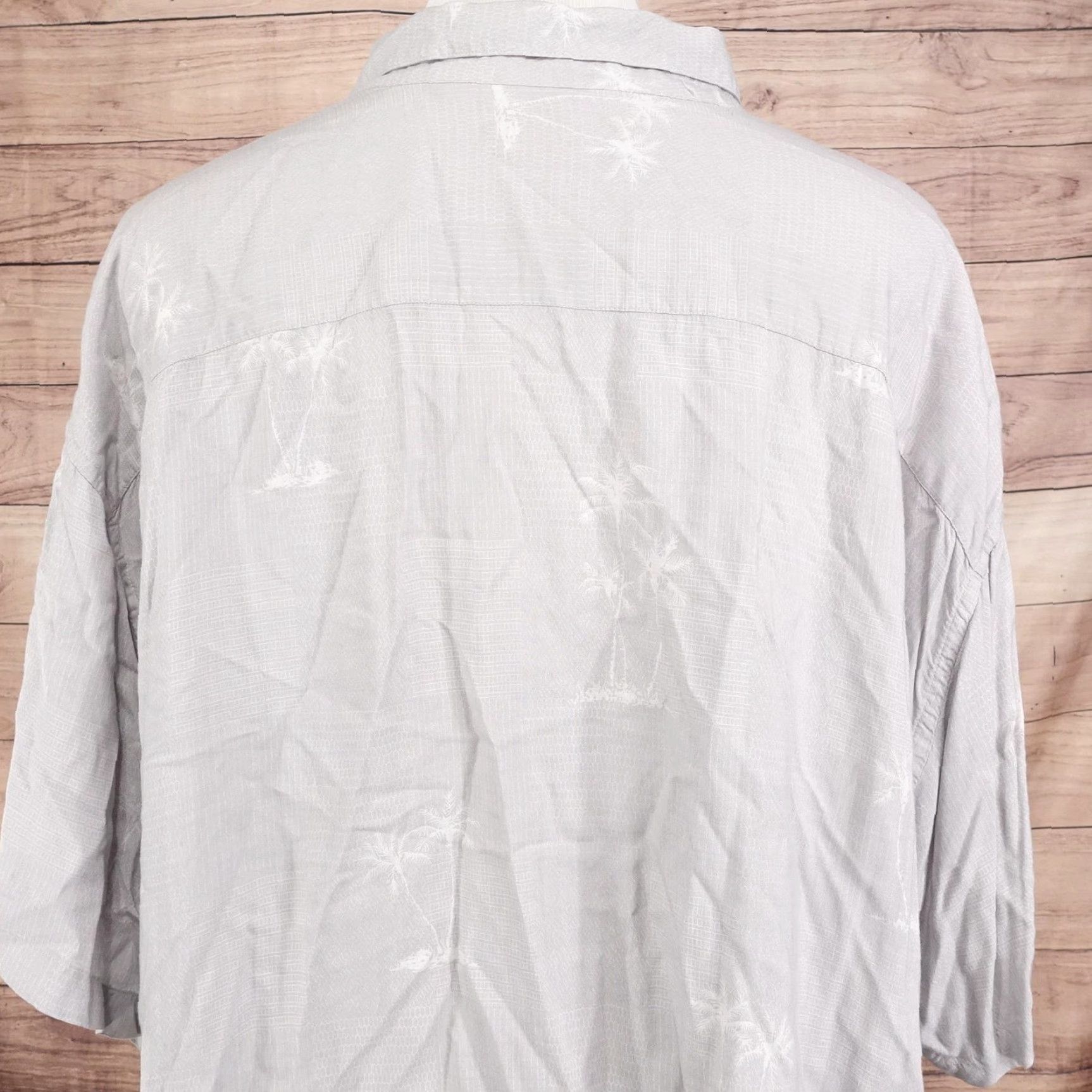 Pierre Cardin VINTAGE Pierre Cardin Shirt Mens 3XL Gray Rayon Palm Tree Hawaiian Camp Shirt Casual Size US XXL / EU 58 / 5 - 5 Thumbnail