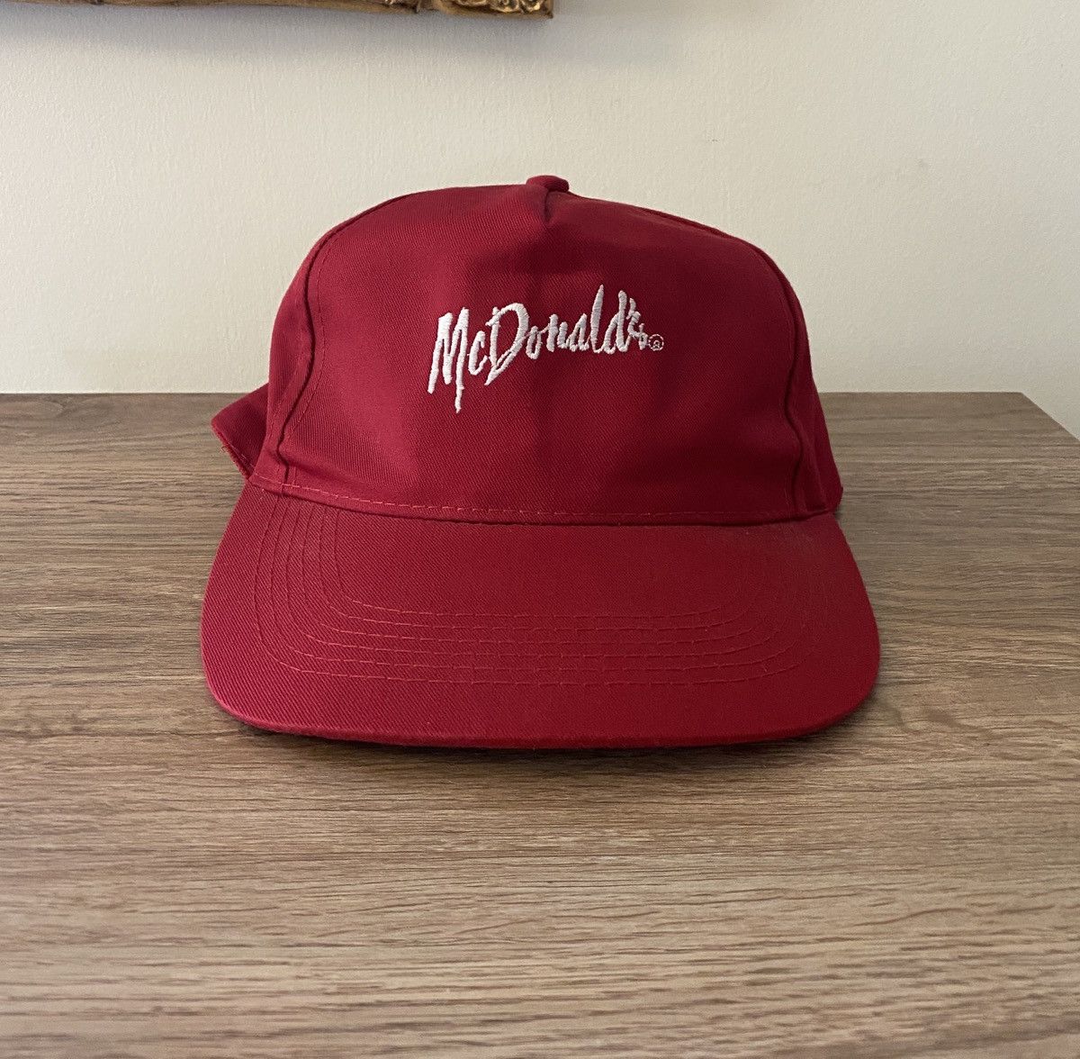 Vintage Vintage 80’s McDonald’s Red Uniform Snap Back Hat Cap Size ONE SIZE - 1 Thumbnail
