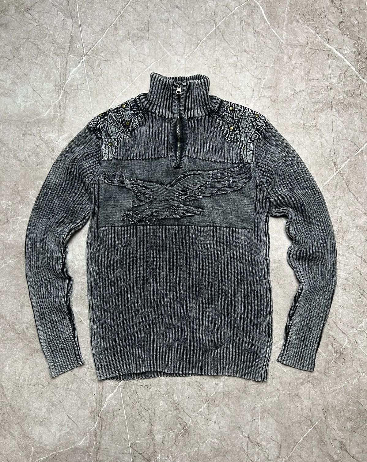 Pre-owned Avant Garde X Vintage Knitted Asphalt Sweater In Grey
