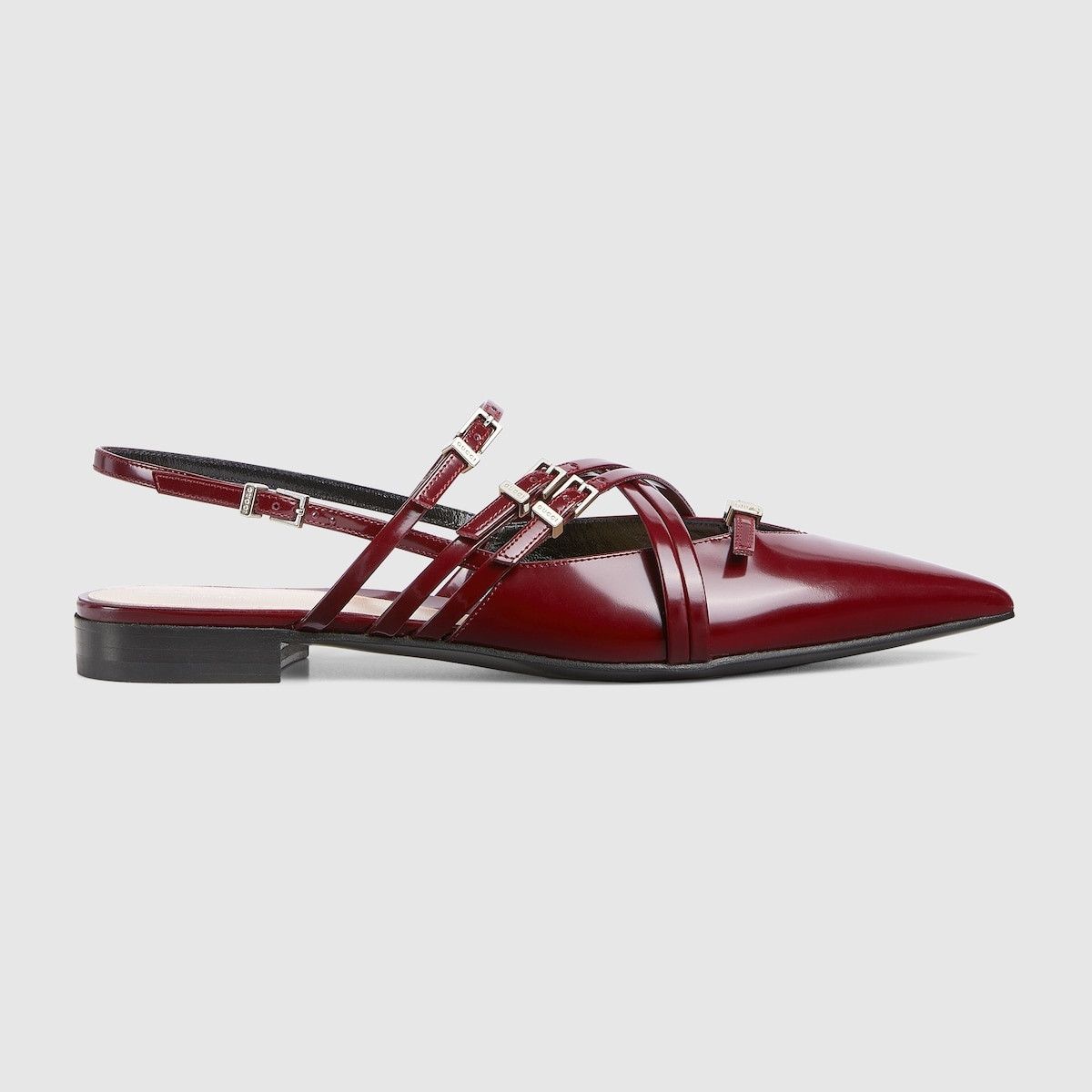 Gucci o1s1wg110325 Women's Strappy Ballet Flats Rosso Ancora Red Size US 11 / IT 41 - 1 Thumbnail