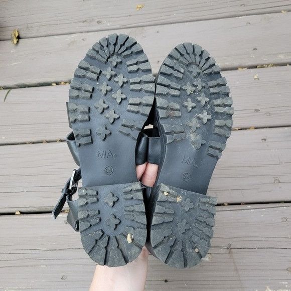 Vintage Vintage 90s y2k MIA Black Greek Fisherman Chunky Platform Je Size US 8.5 / IT 38.5 - 6 Thumbnail
