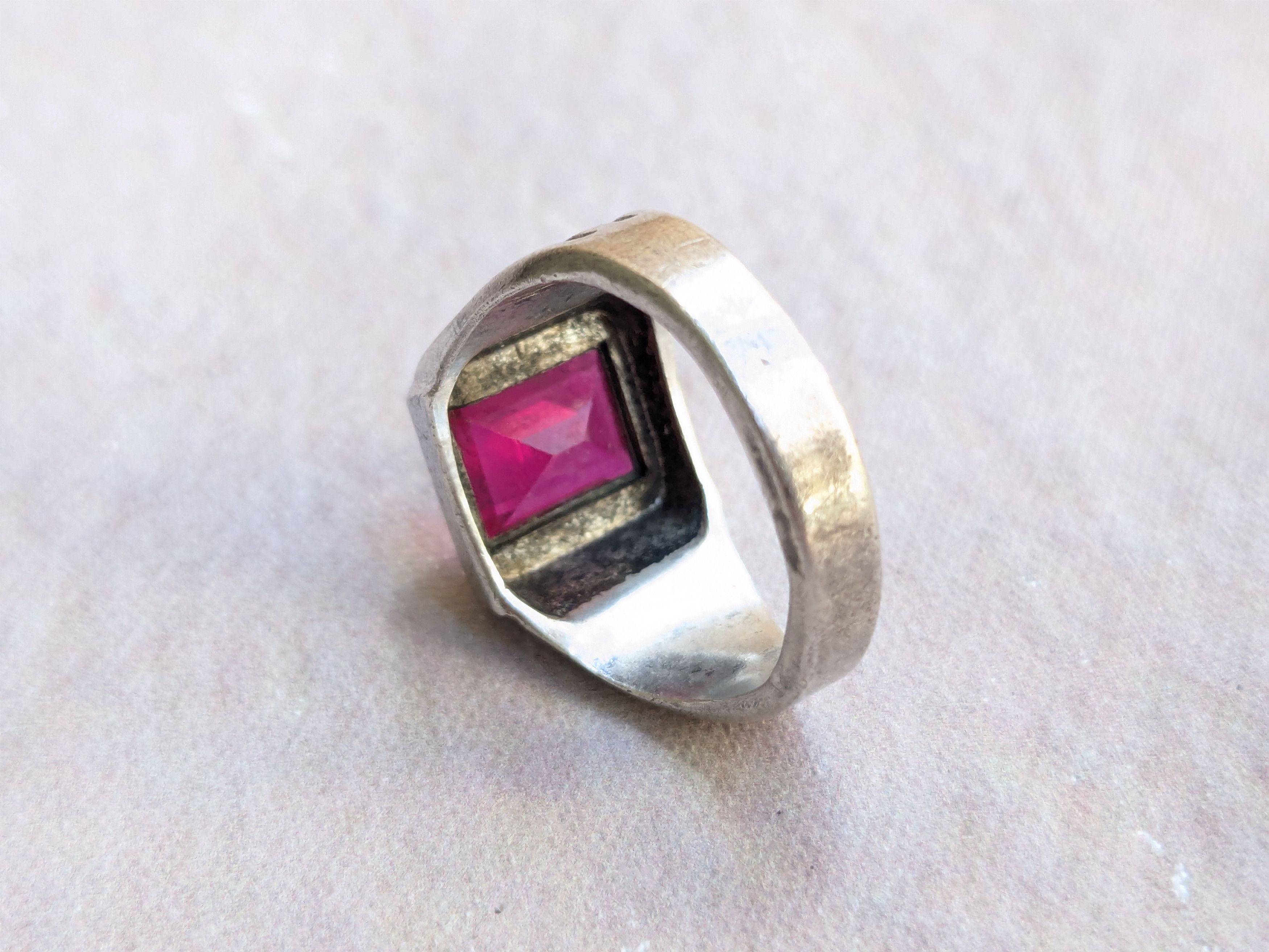 Jewelry Vintage Sterling Silver Ruby Ring Red Label Ruby 9 Size ONE SIZE - 9 Thumbnail