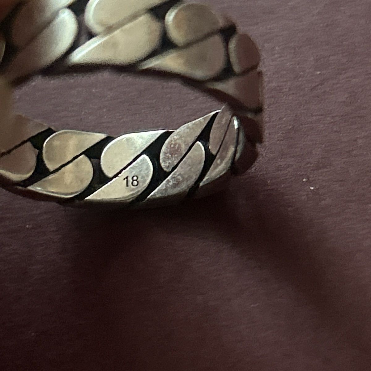 Gucci Gucci Wide Ring w Interlocking G Sterling Silver Chain AG925 Size ONE SIZE - 6 Thumbnail