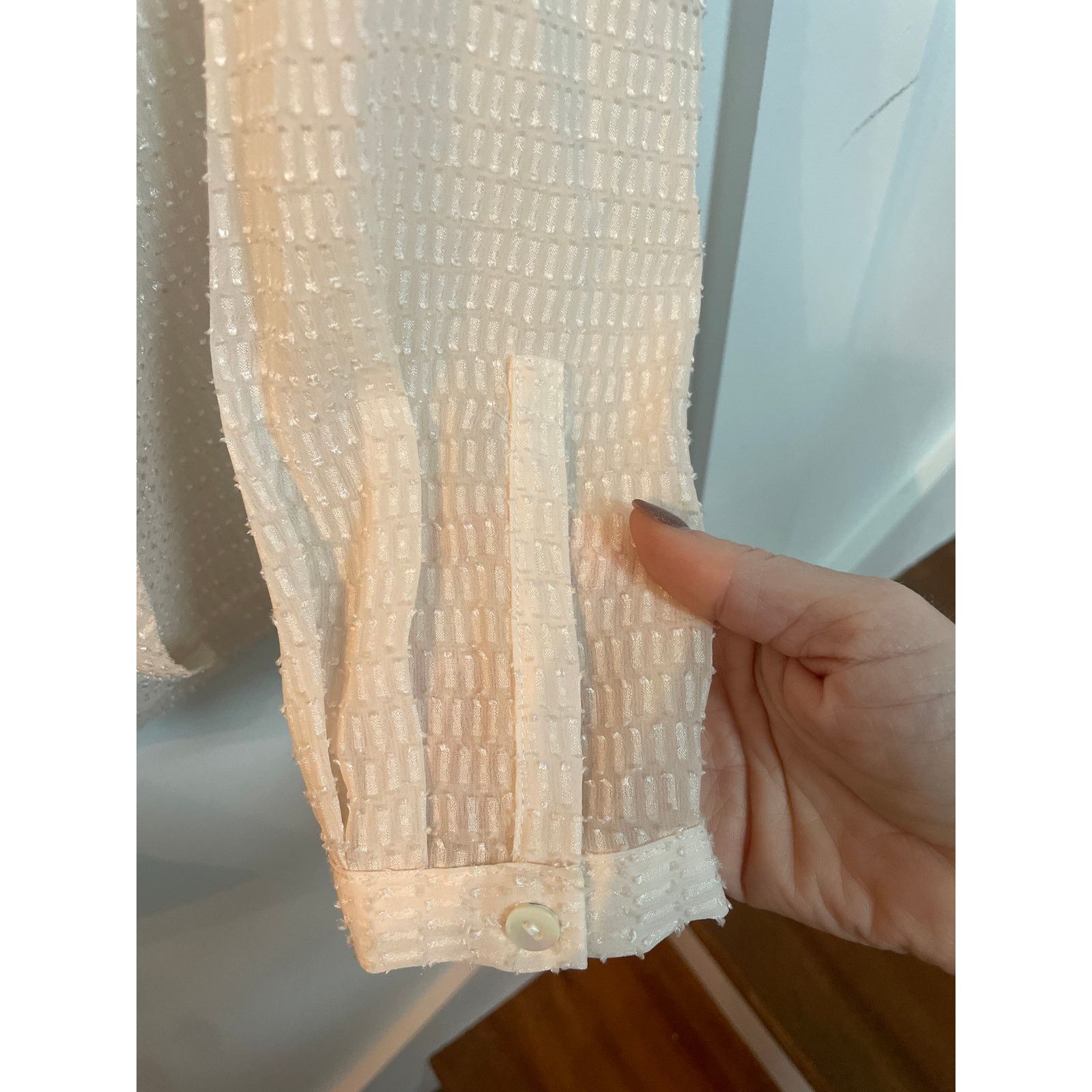 Nanette Lepore Nanette Lepore Semi-Sheer Silk Blend Ruffled Front Blouse, 2 Size XS / US 0-2 / IT 36-38 - 5 Thumbnail